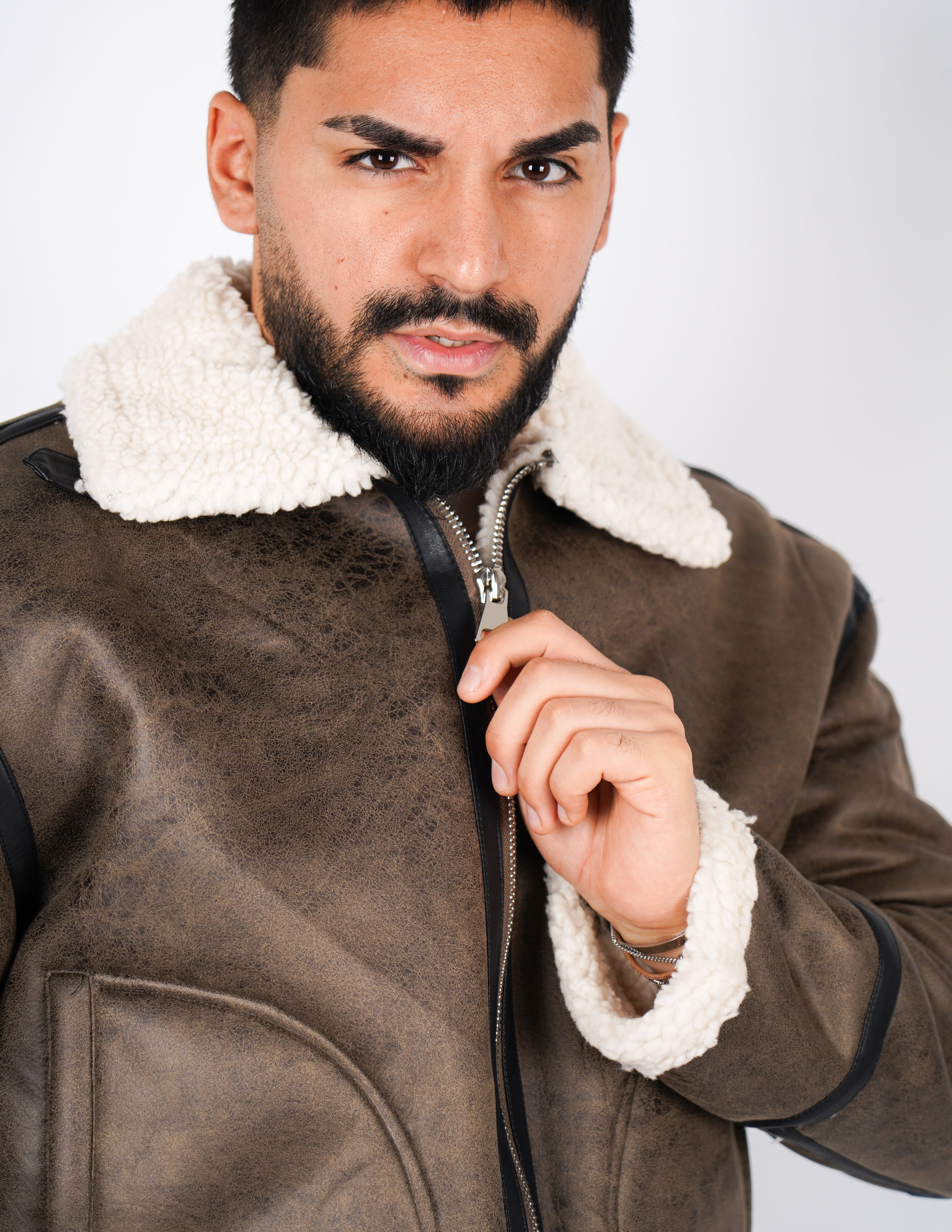 giubbino uomo combinato ecopelle