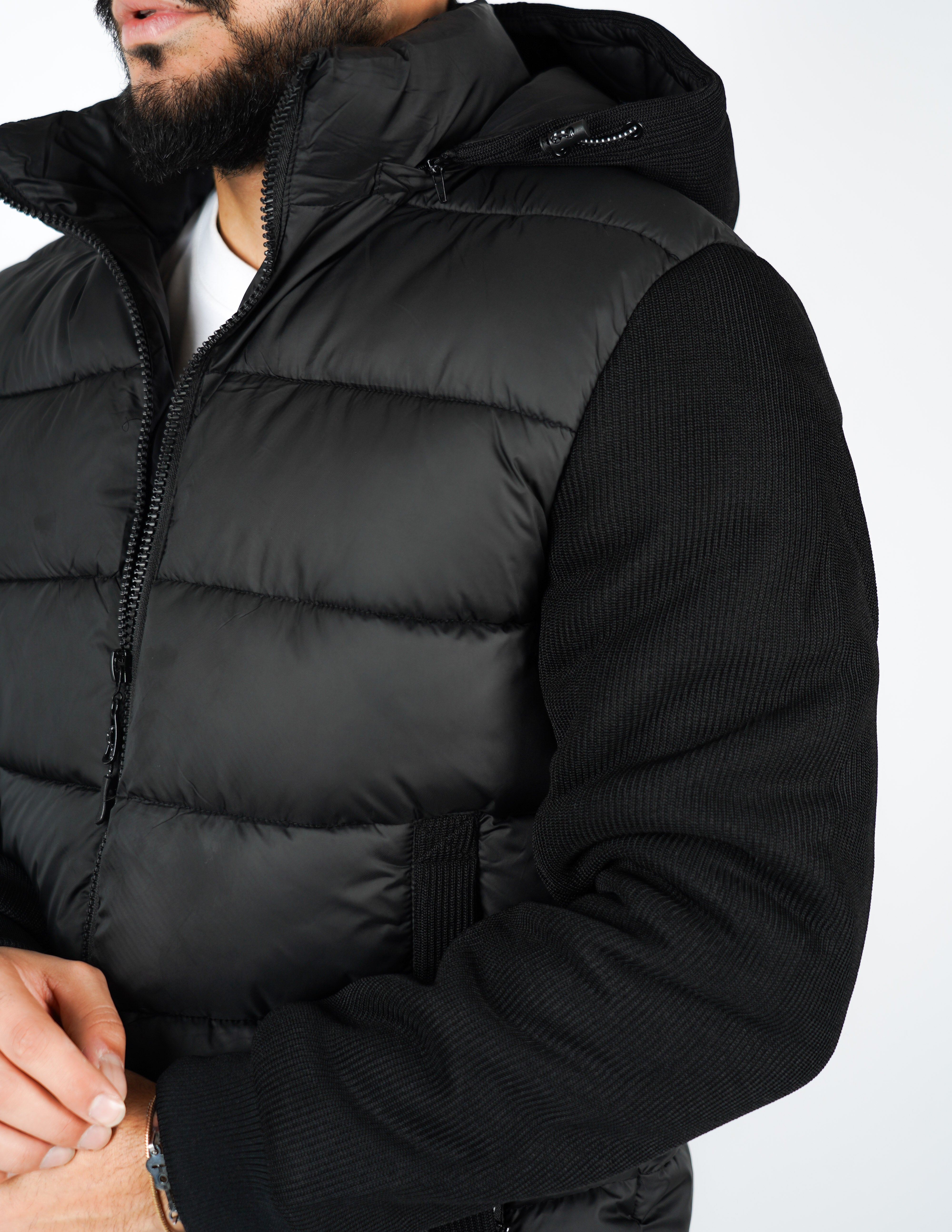 Giubbino imbottito con maniche in maglia