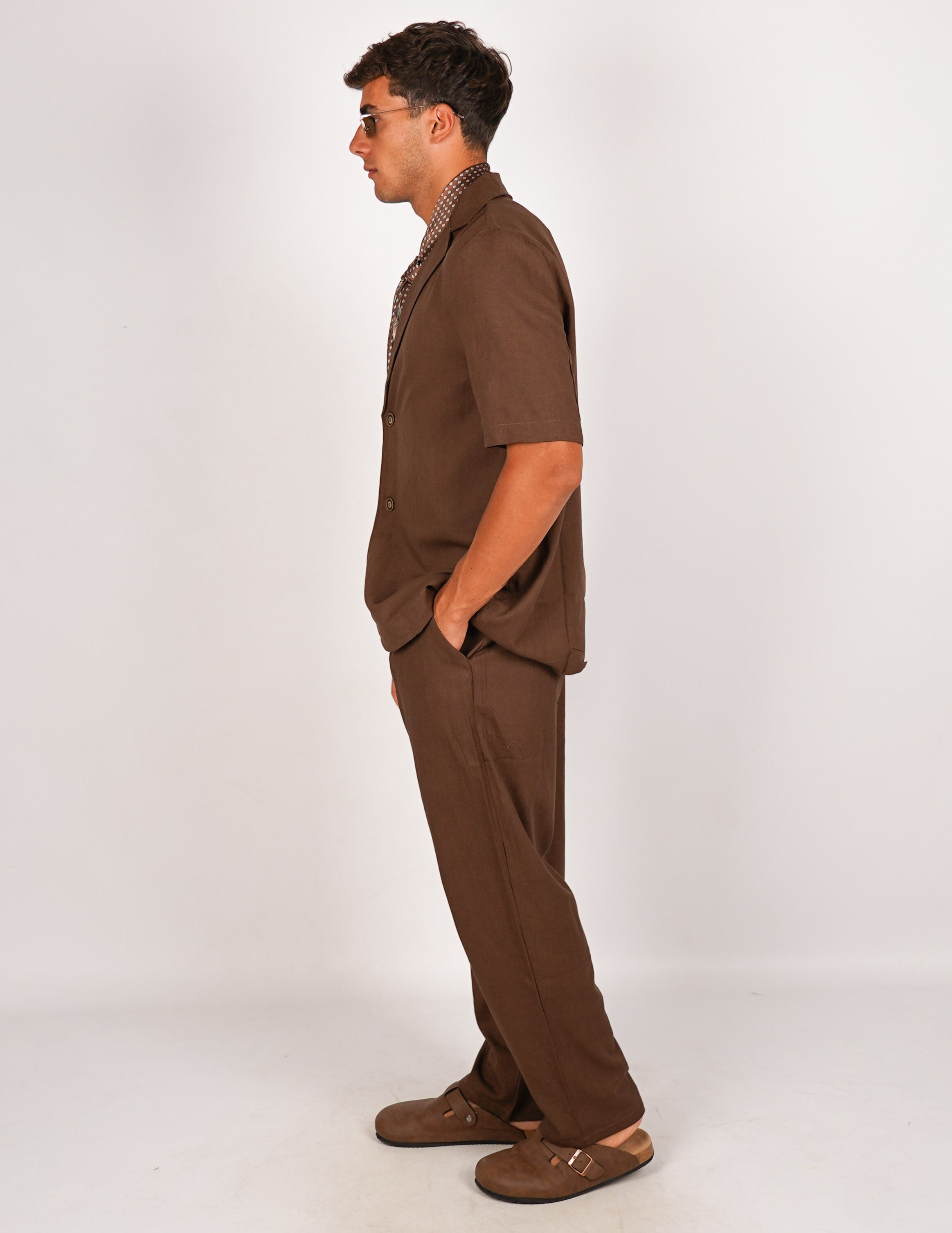 COORDINATO IN LINO MONOPETTO