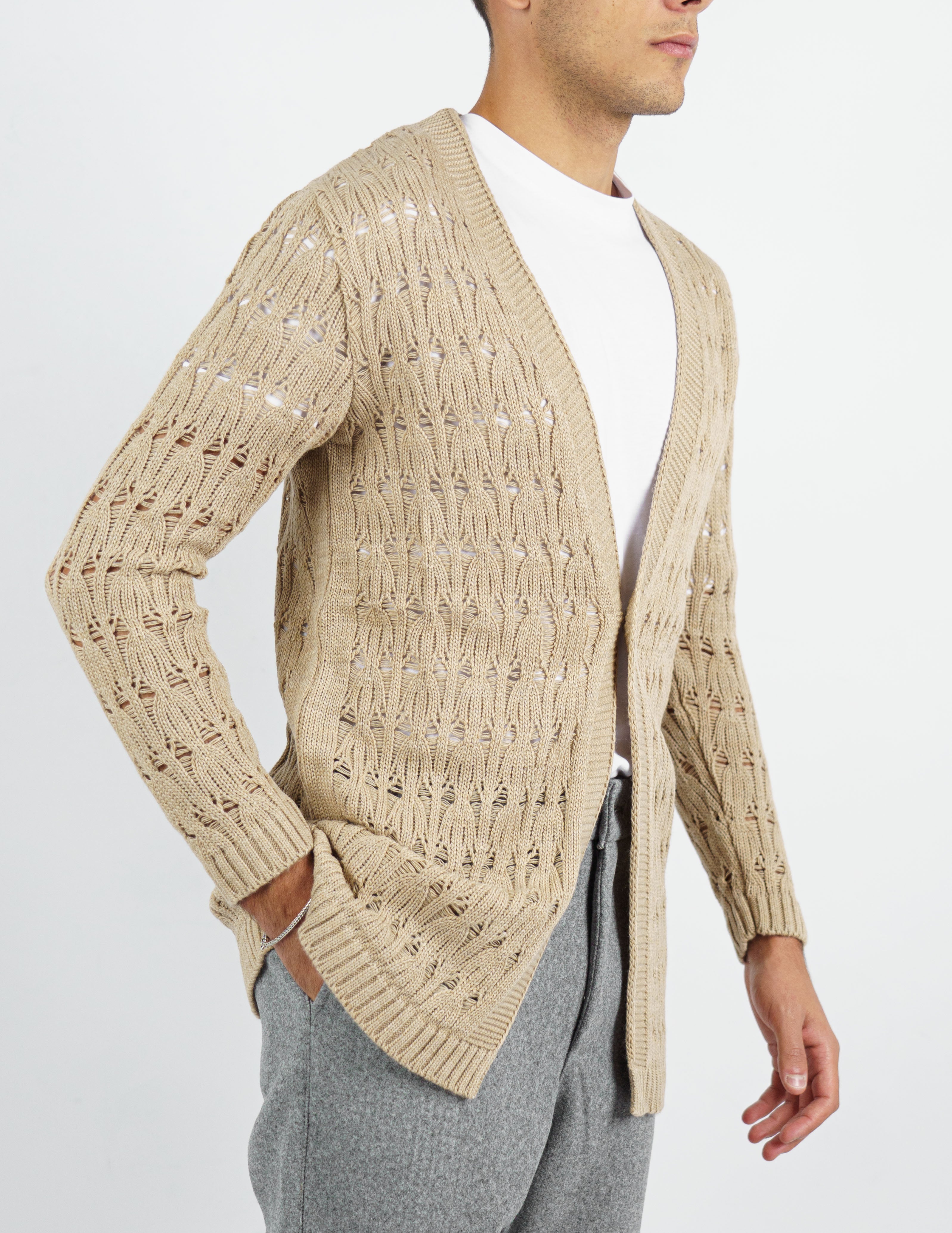 Cardigan uomo strutturato con unico bottone