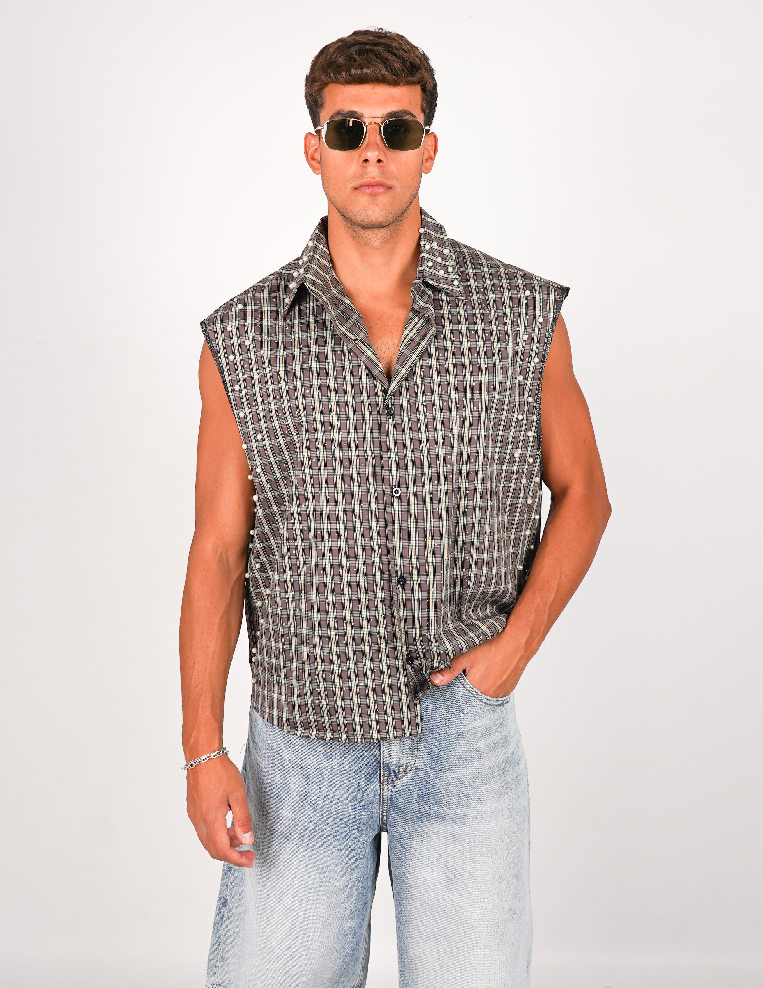 CAMICIA STRUTTURATA CON STRASS