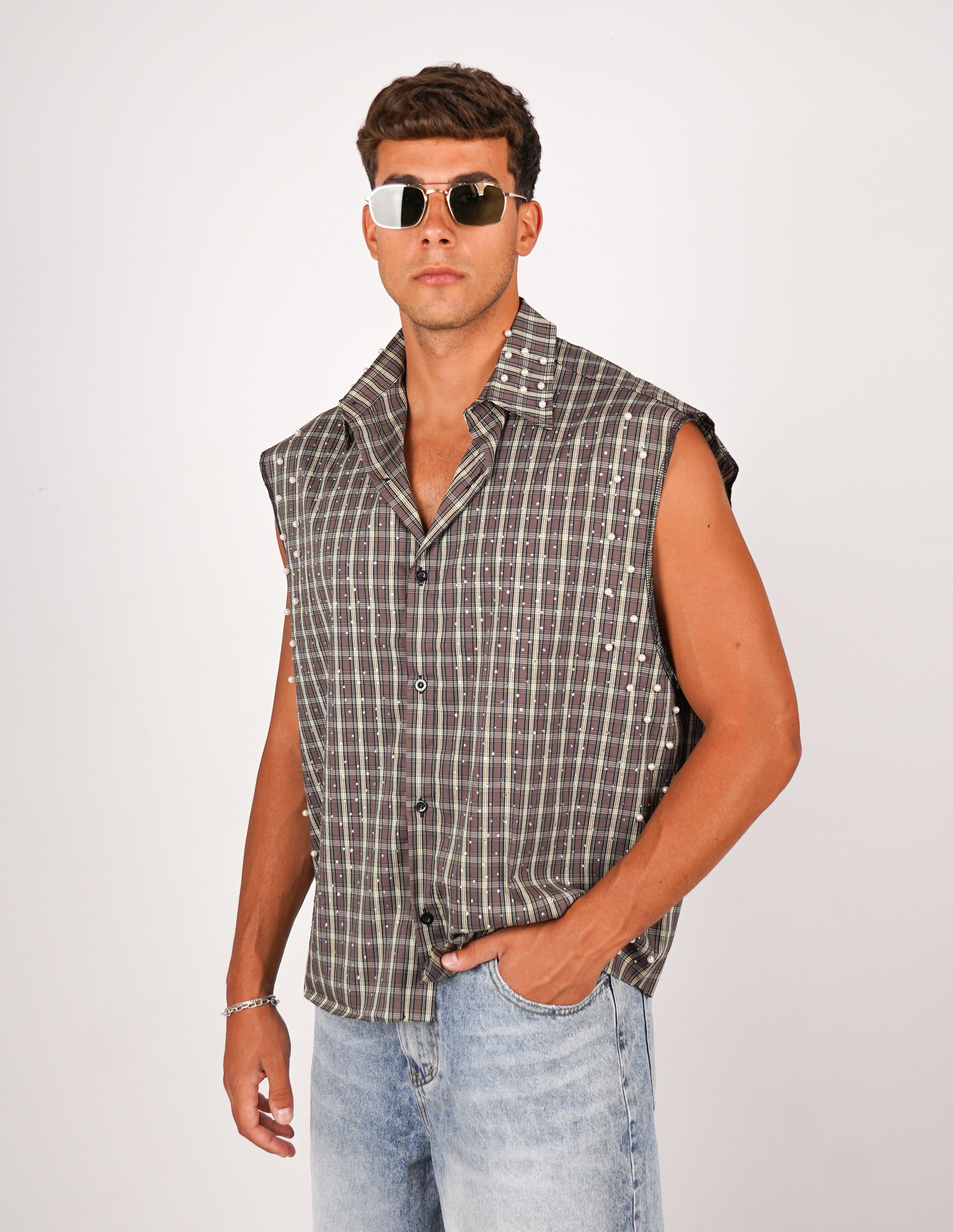CAMICIA STRUTTURATA CON STRASS