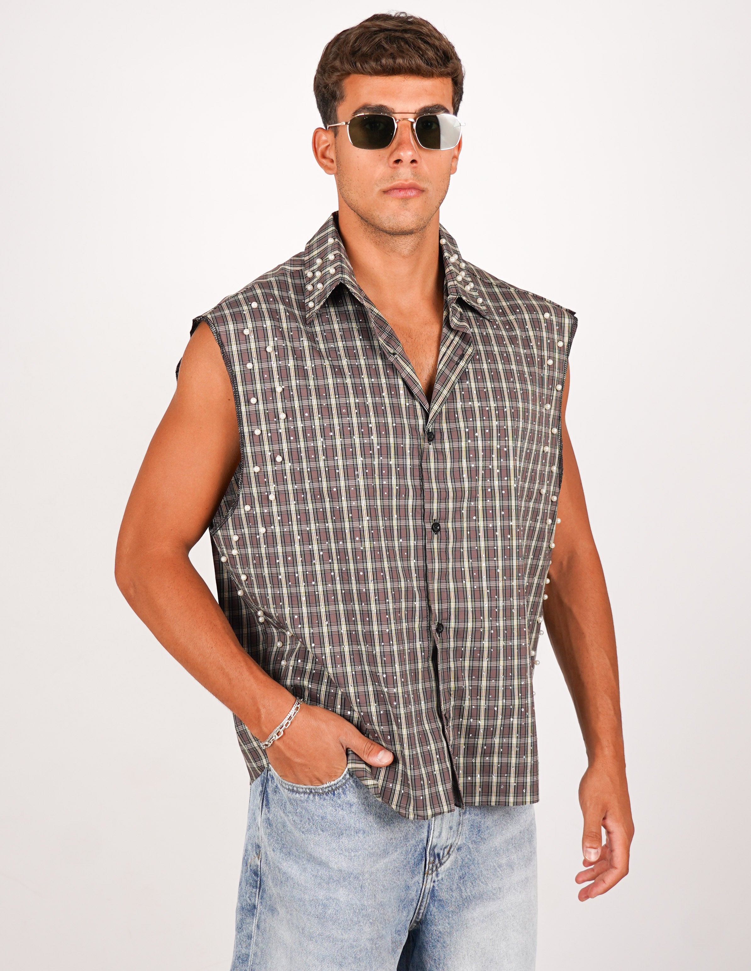 CAMICIA STRUTTURATA CON STRASS
