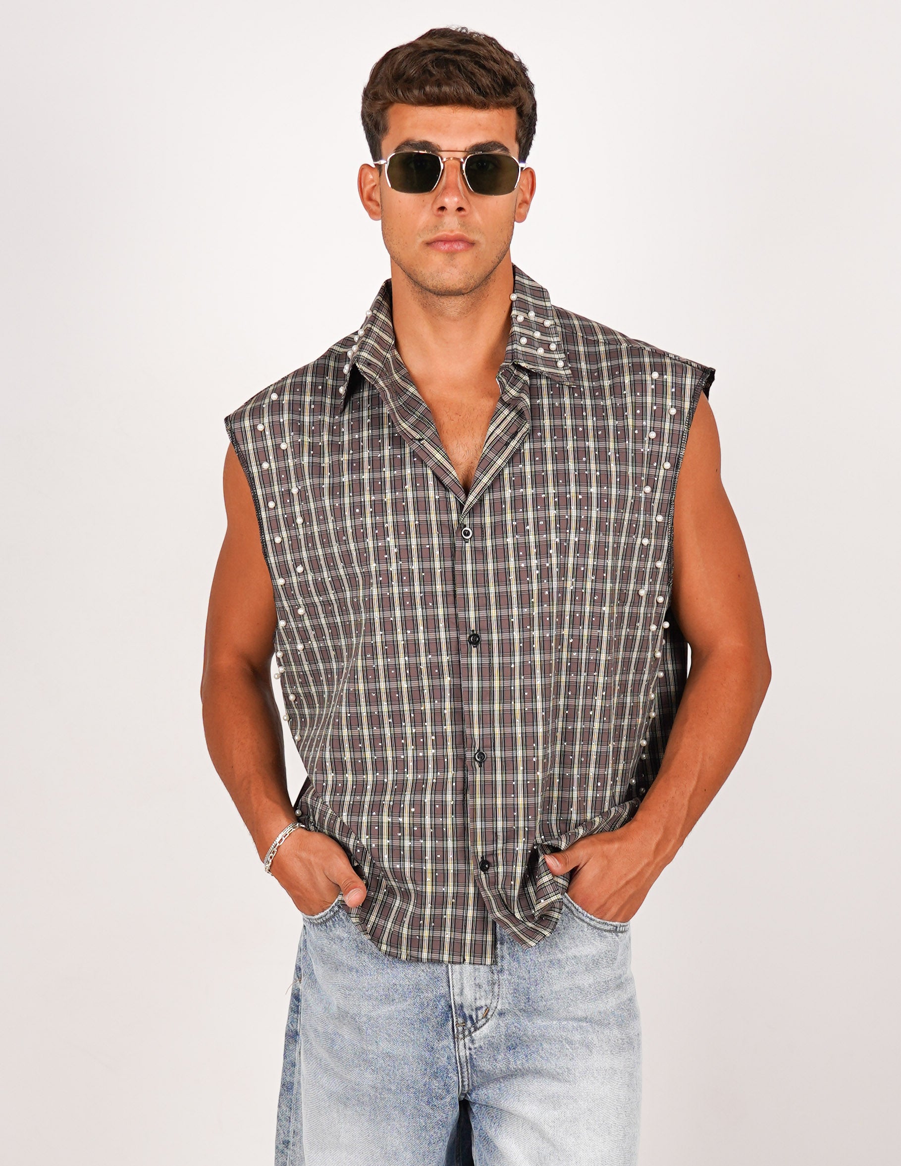 CAMICIA STRUTTURATA CON STRASS
