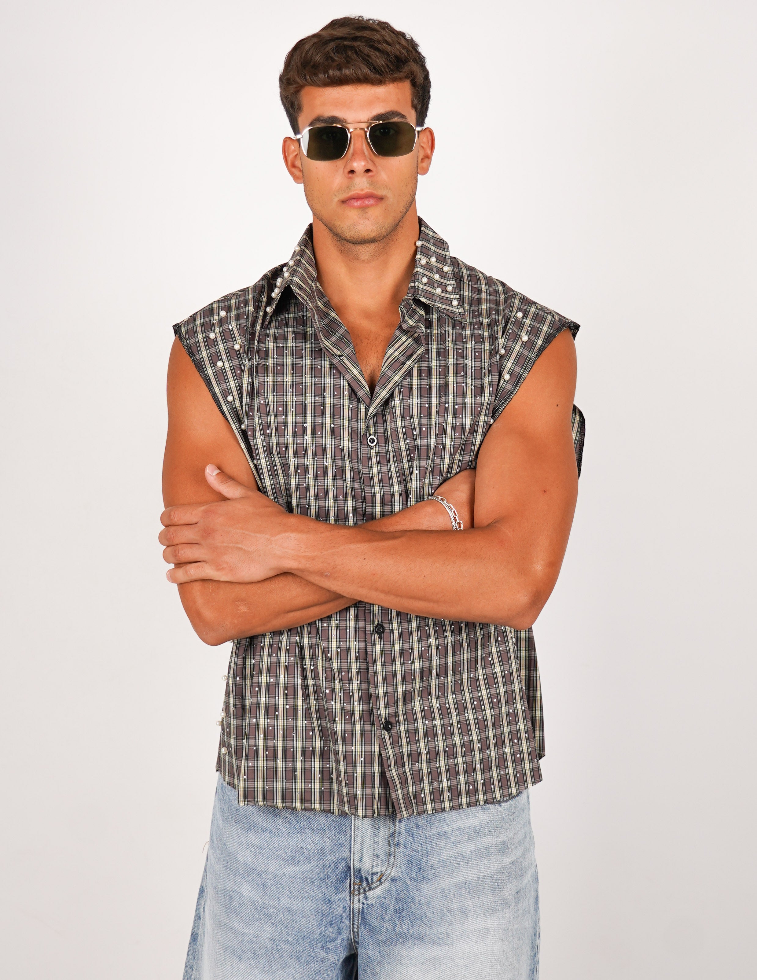 CAMICIA STRUTTURATA CON STRASS