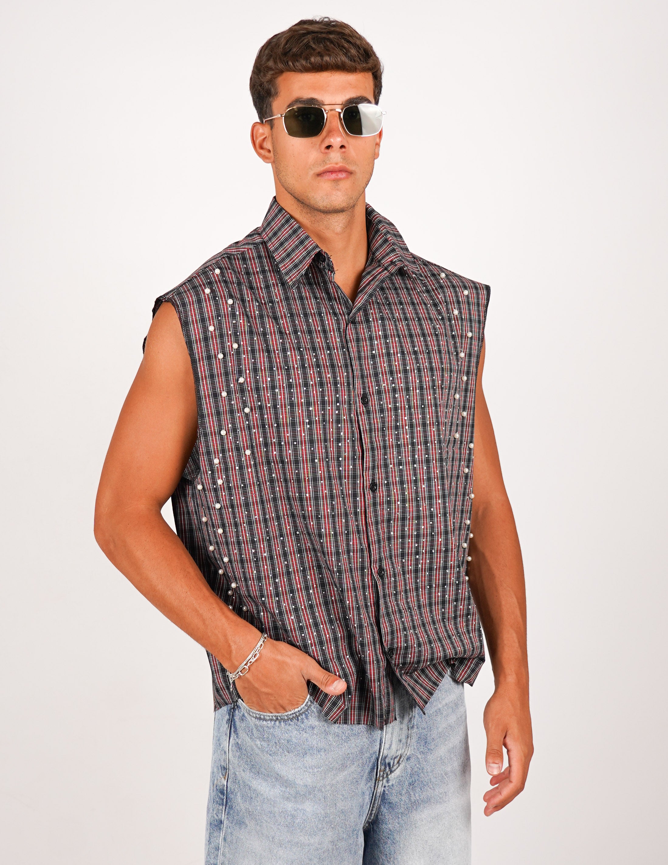 CAMICIA STRUTTURATA CON STRASS
