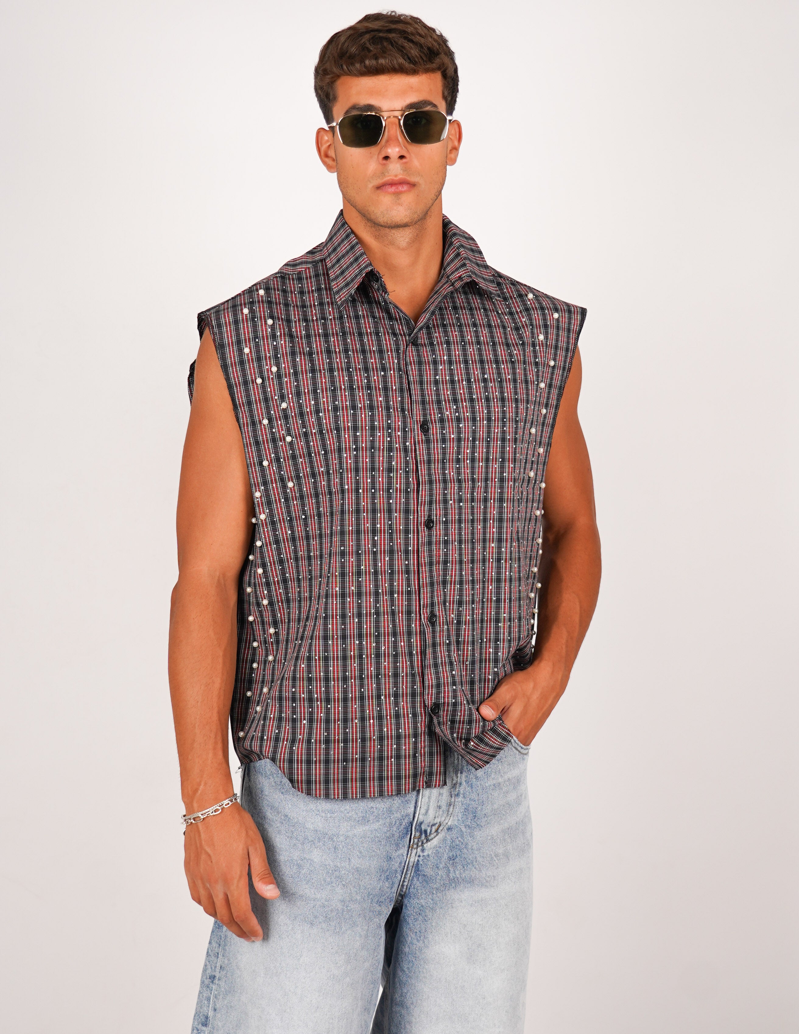 CAMICIA STRUTTURATA CON STRASS