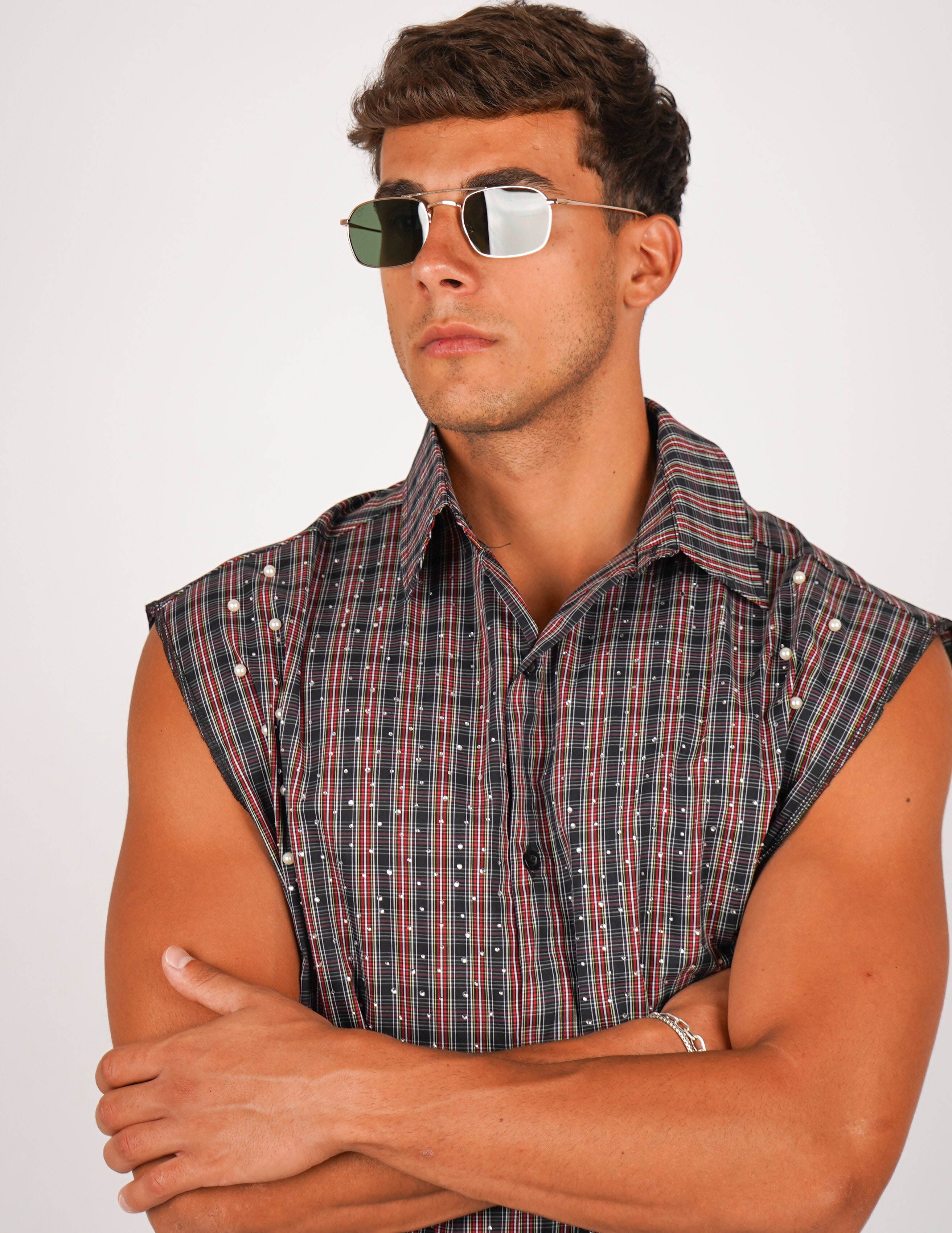 CAMICIA STRUTTURATA CON STRASS