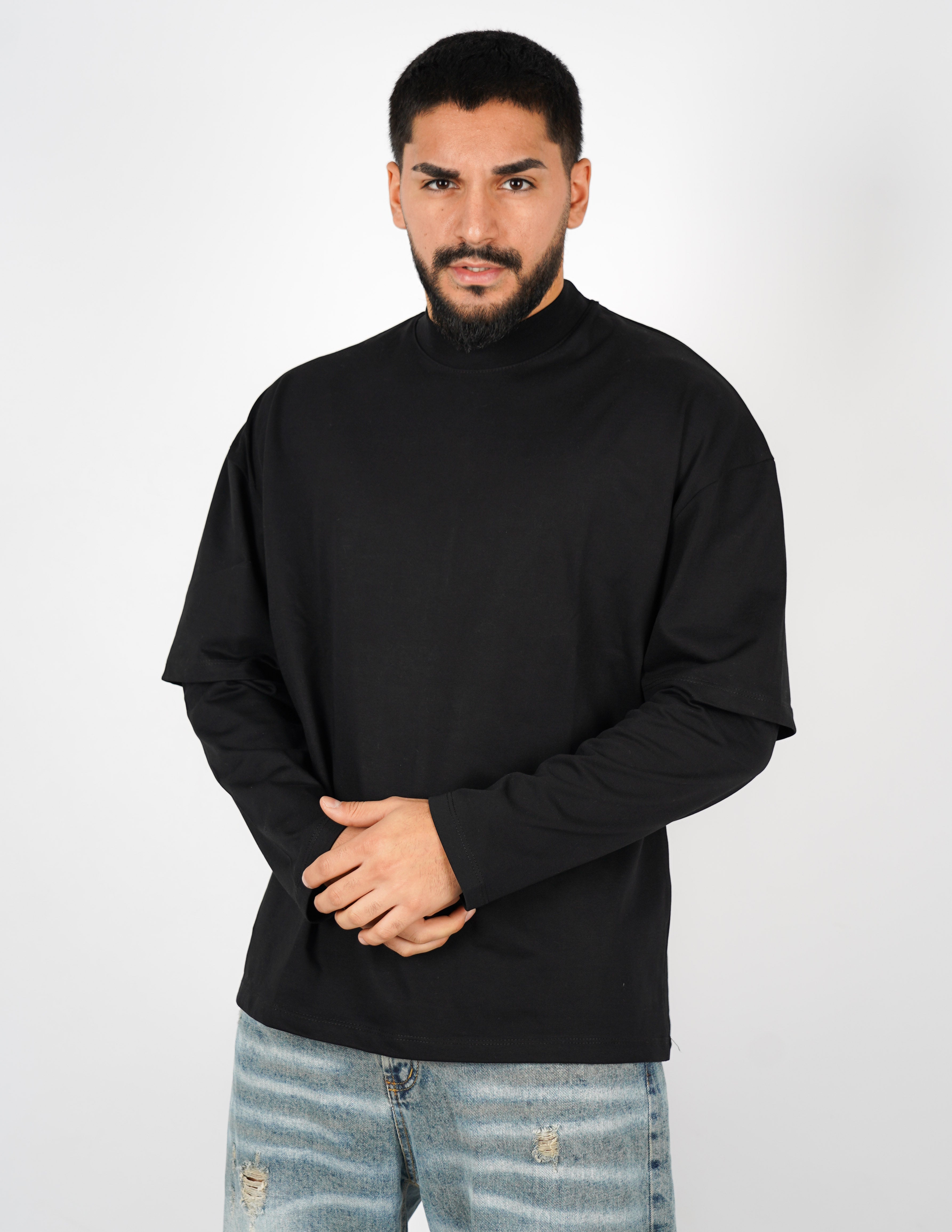 LONG SHIRT IN COTONE TINTA UNITA