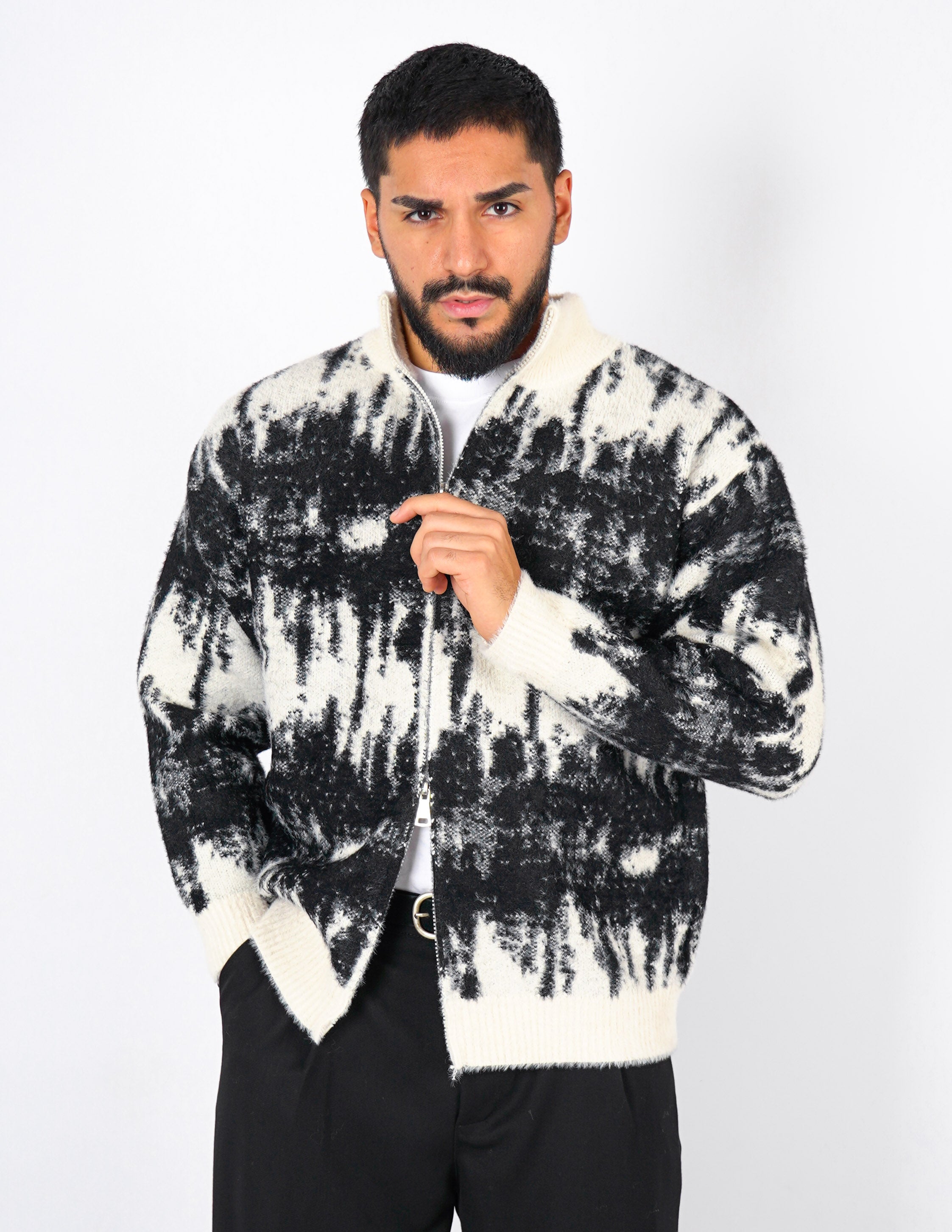 CARDIGAN CON DOPPIA ZIP A FANTASIA