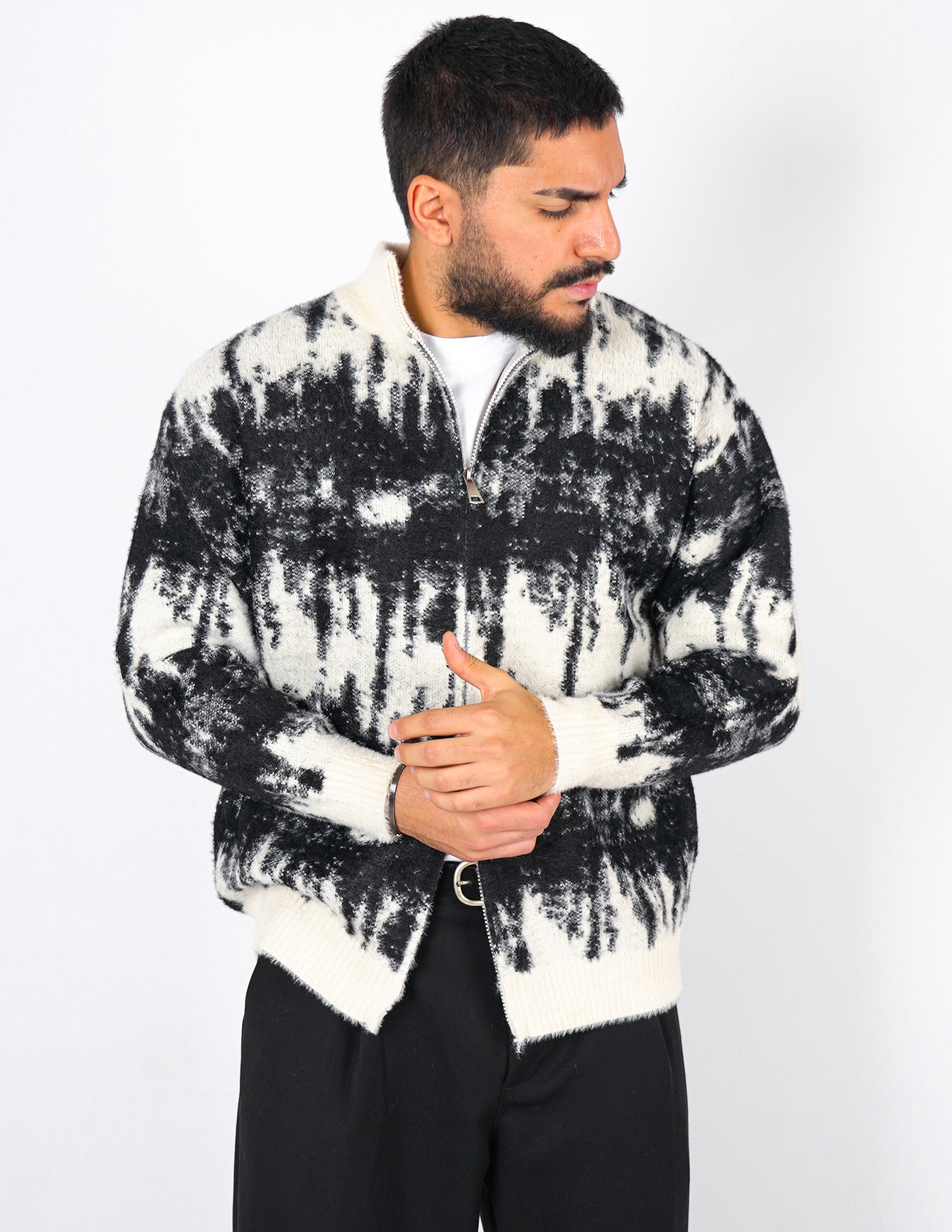 CARDIGAN CON DOPPIA ZIP A FANTASIA