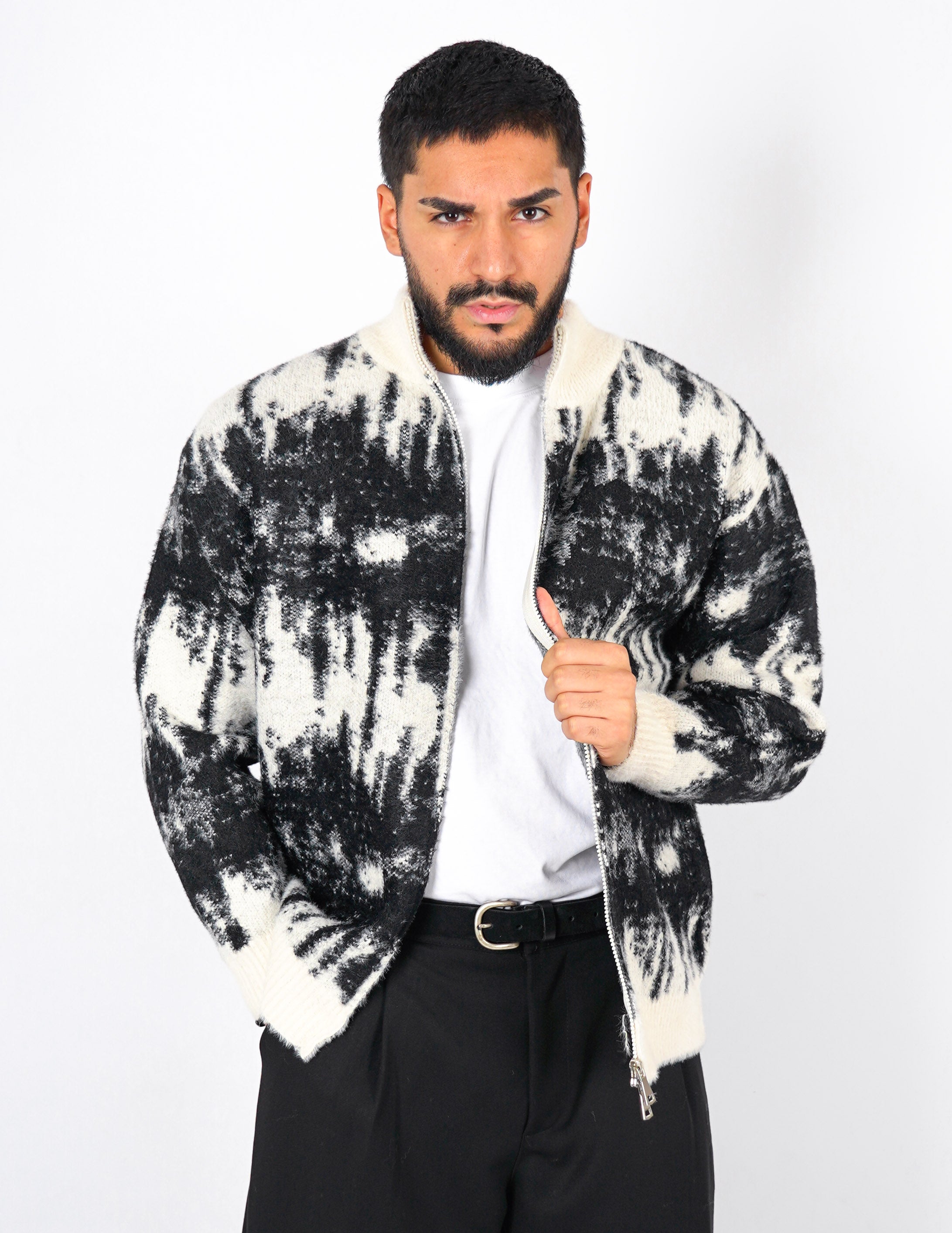 CARDIGAN CON DOPPIA ZIP A FANTASIA