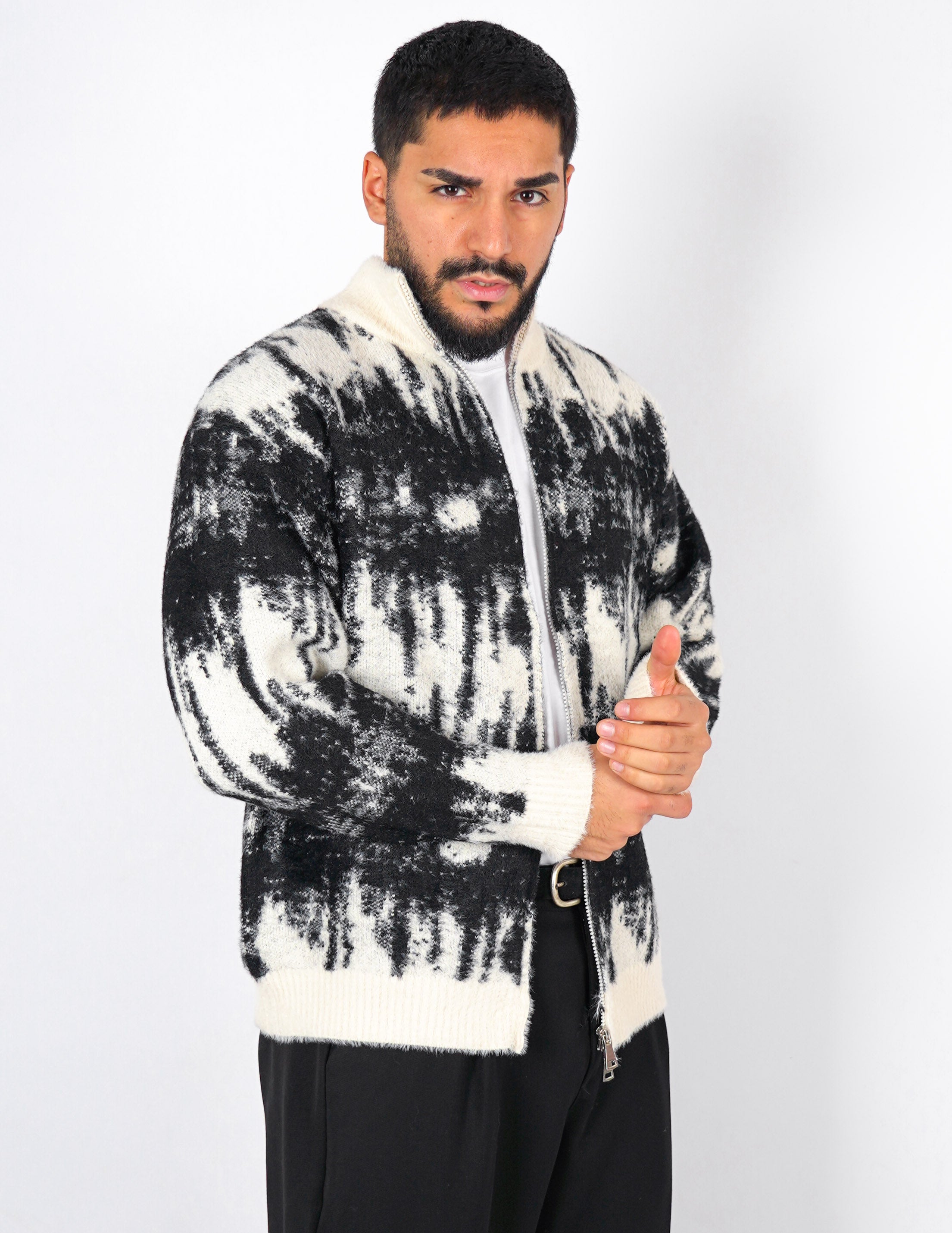 CARDIGAN CON DOPPIA ZIP A FANTASIA