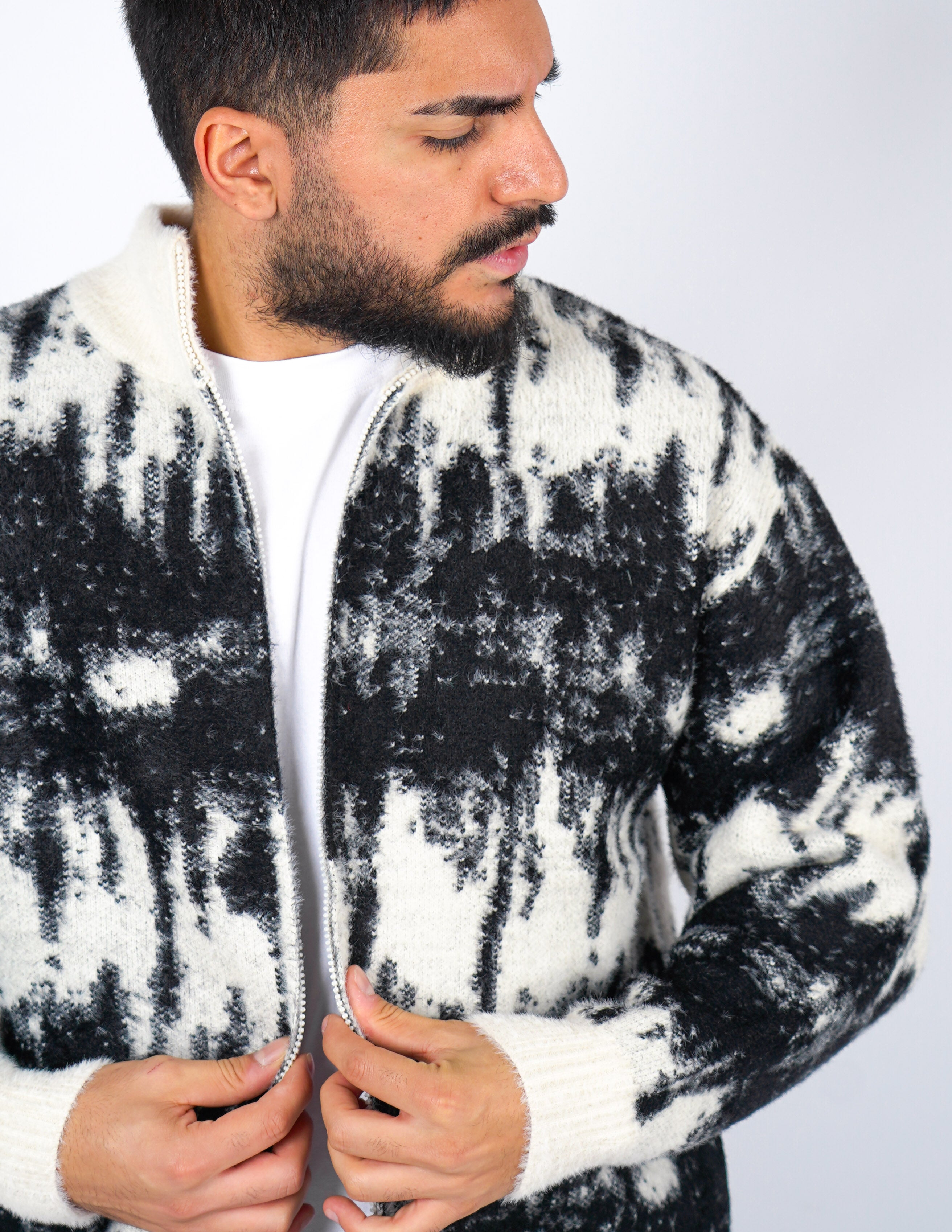 CARDIGAN CON DOPPIA ZIP A FANTASIA