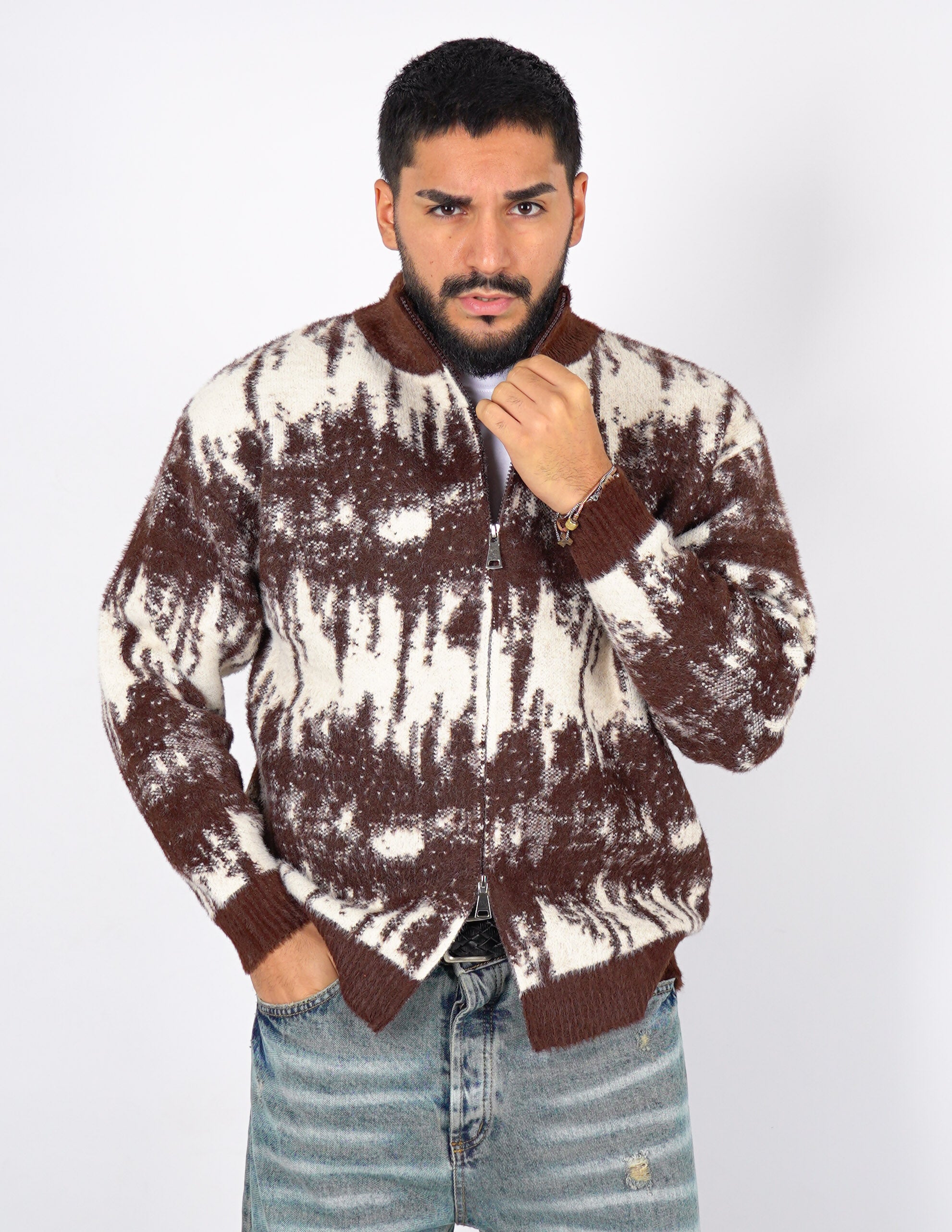 CARDIGAN CON DOPPIA ZIP A FANTASIA