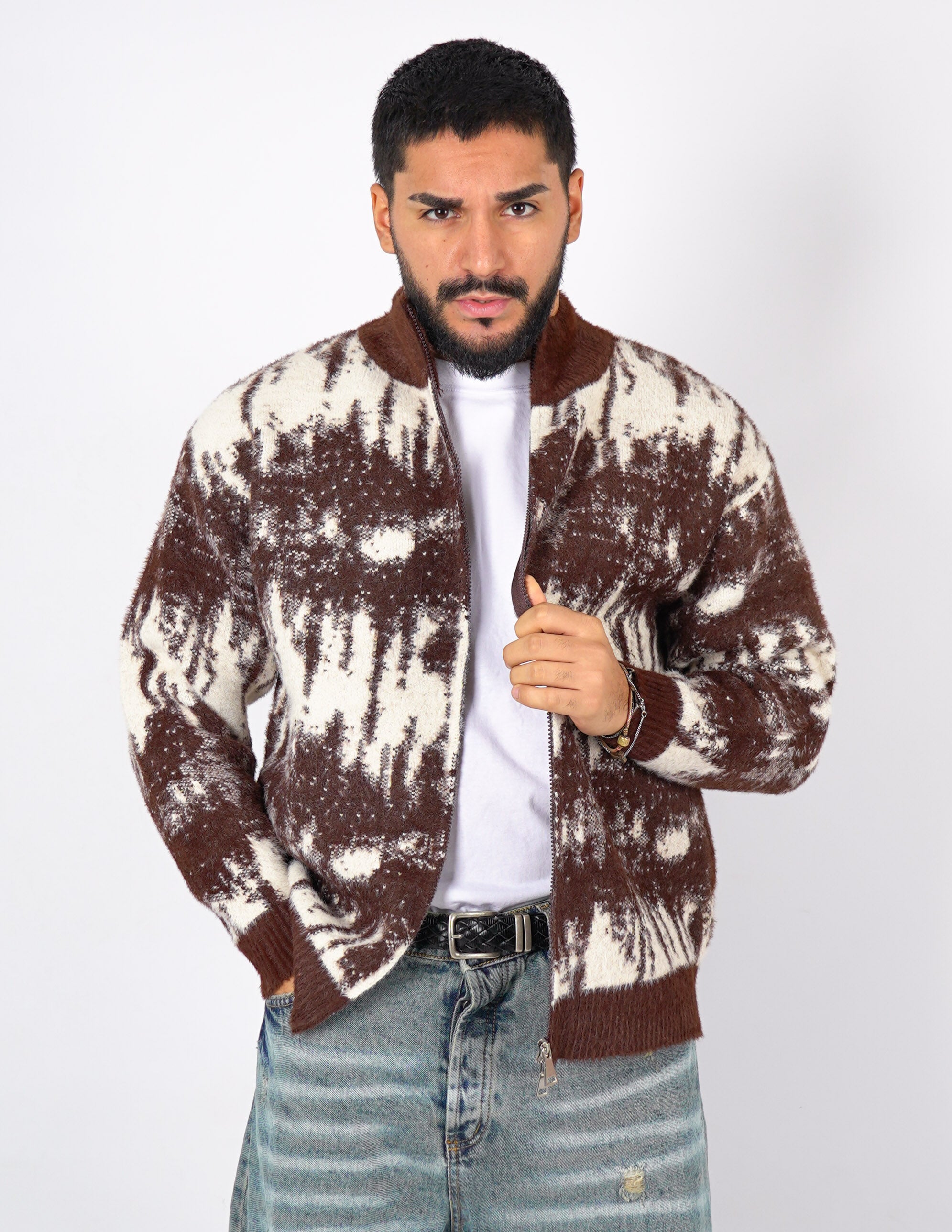 CARDIGAN CON DOPPIA ZIP A FANTASIA