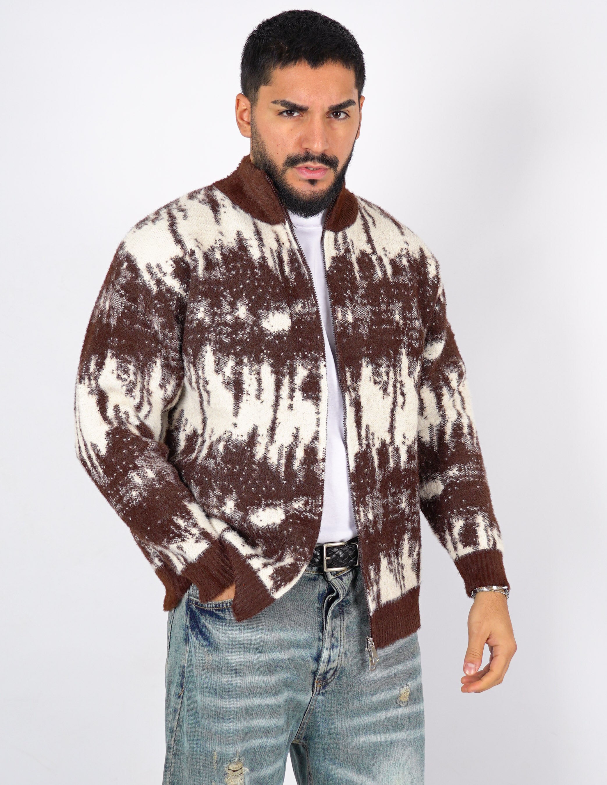 CARDIGAN CON DOPPIA ZIP A FANTASIA