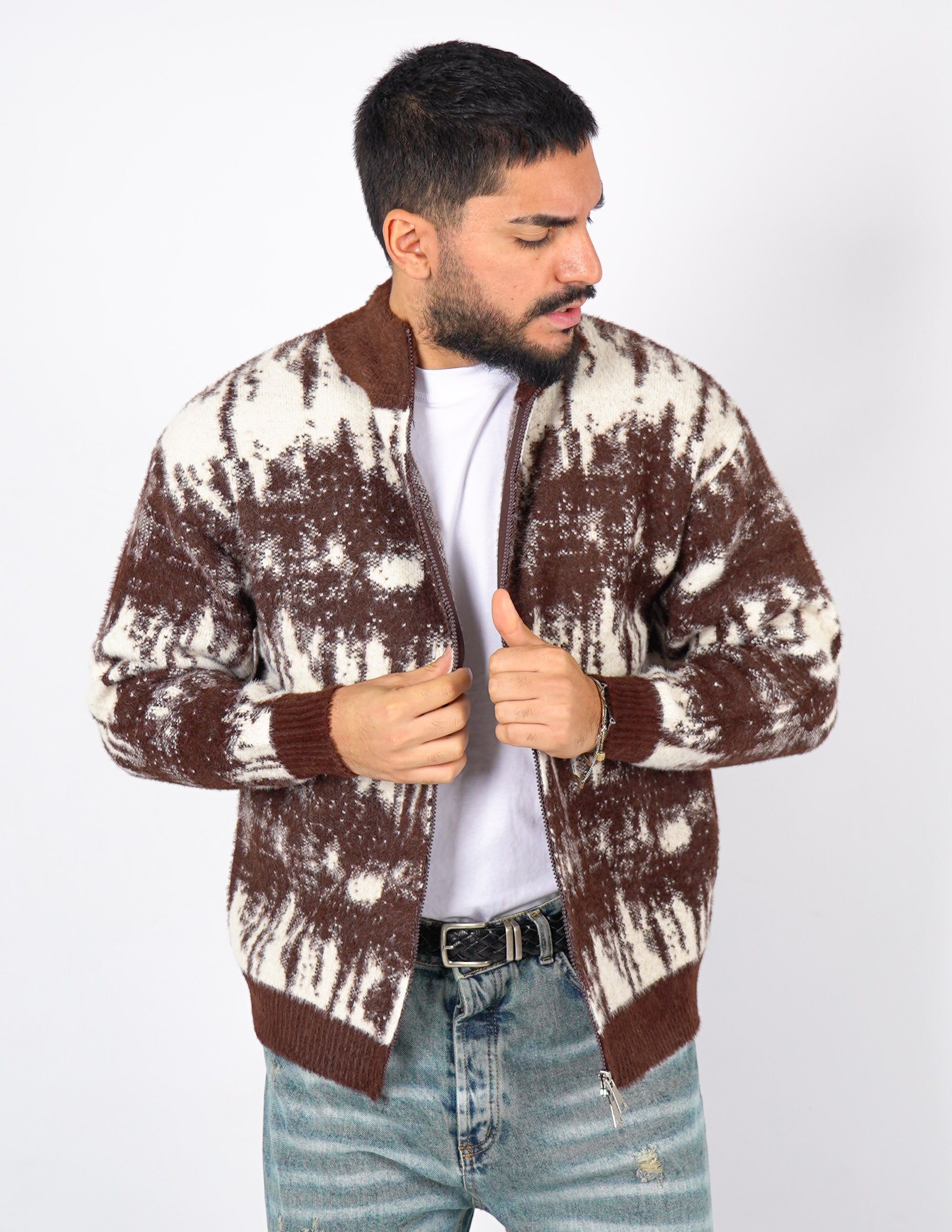 CARDIGAN CON DOPPIA ZIP A FANTASIA