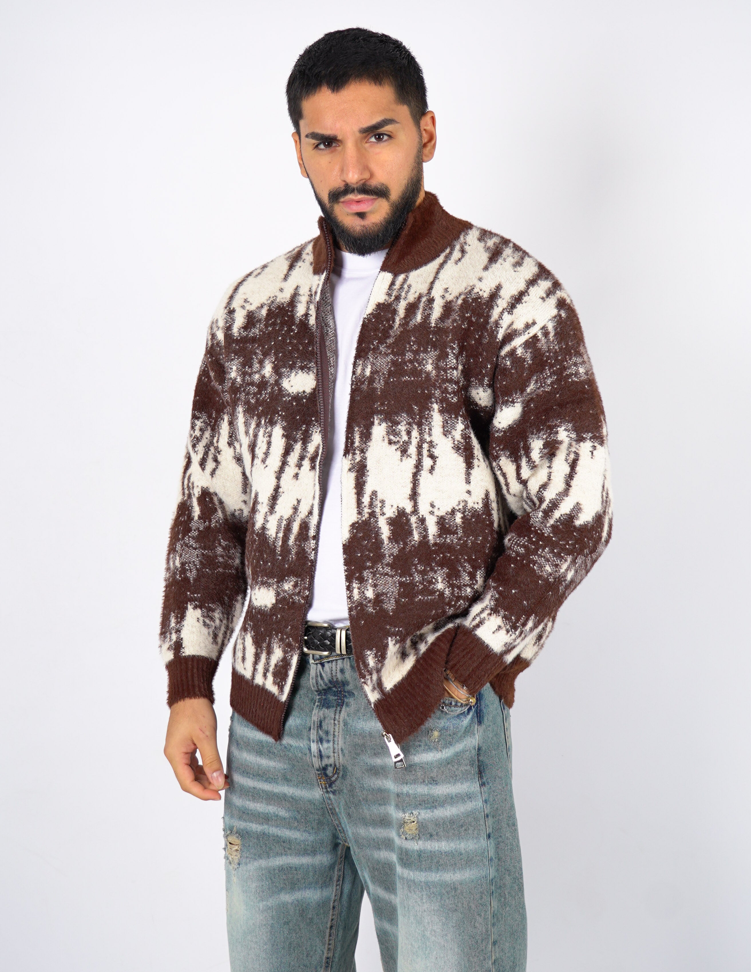 CARDIGAN CON DOPPIA ZIP A FANTASIA