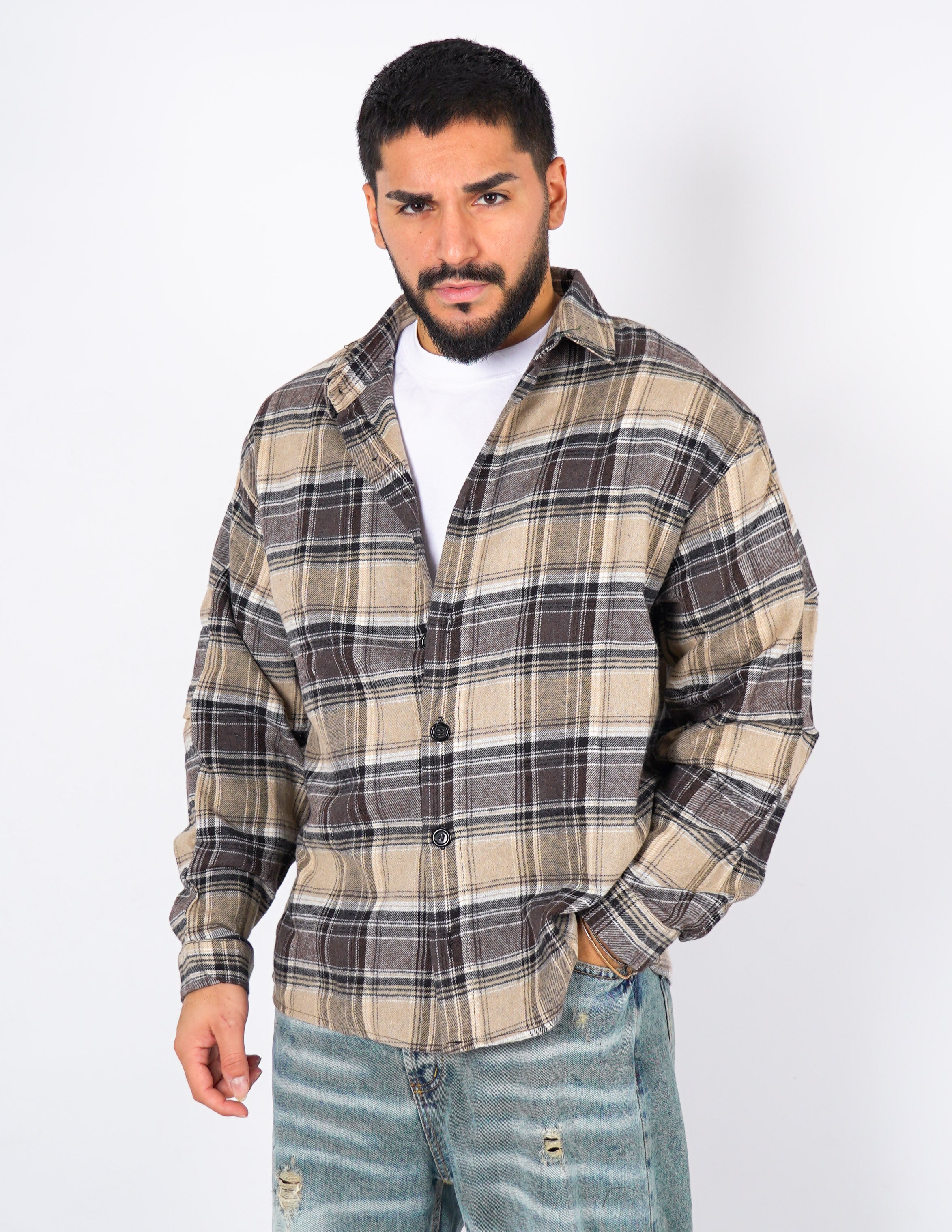 CAMICIA A QUADRI CROP FIT