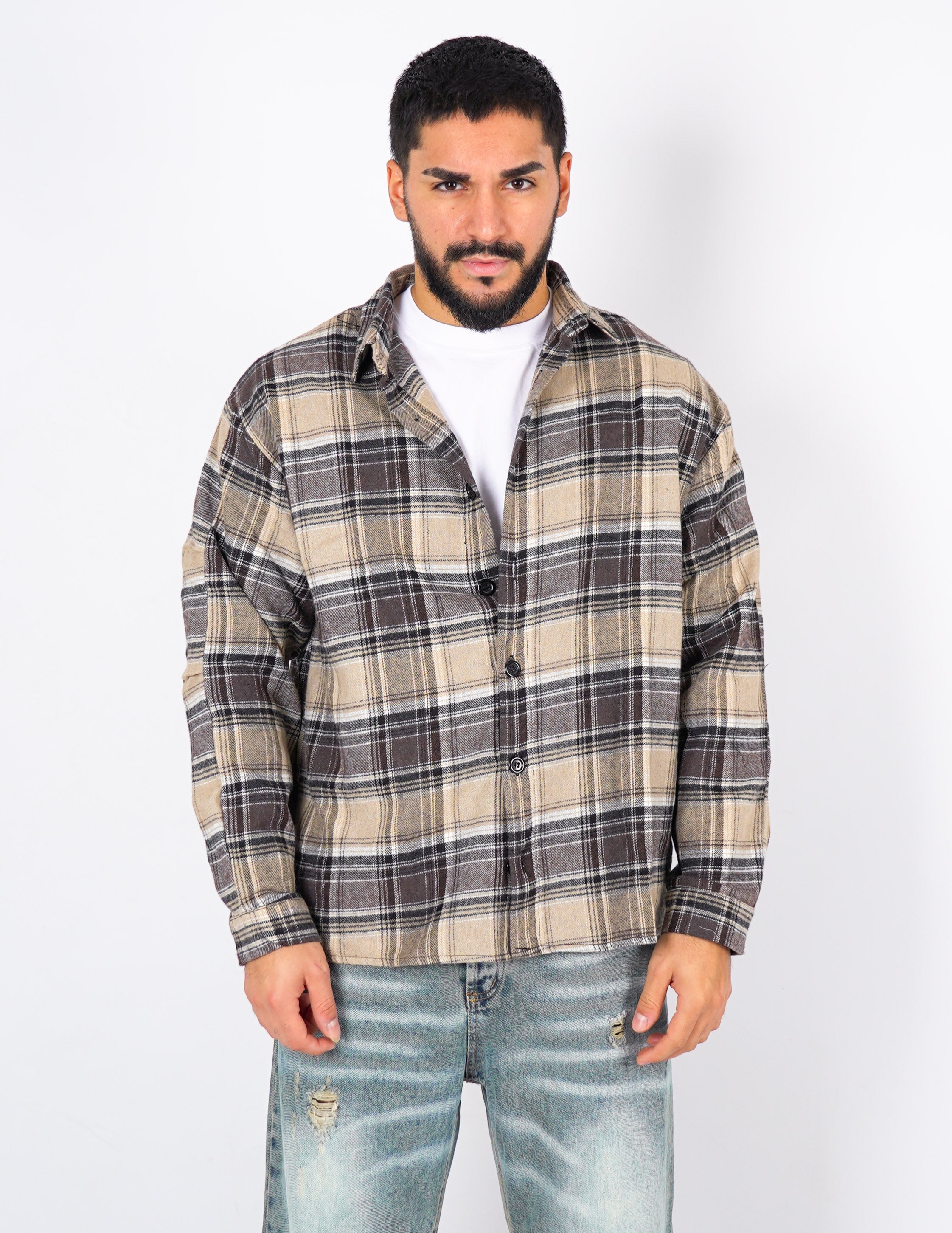 CAMICIA A QUADRI CROP FIT