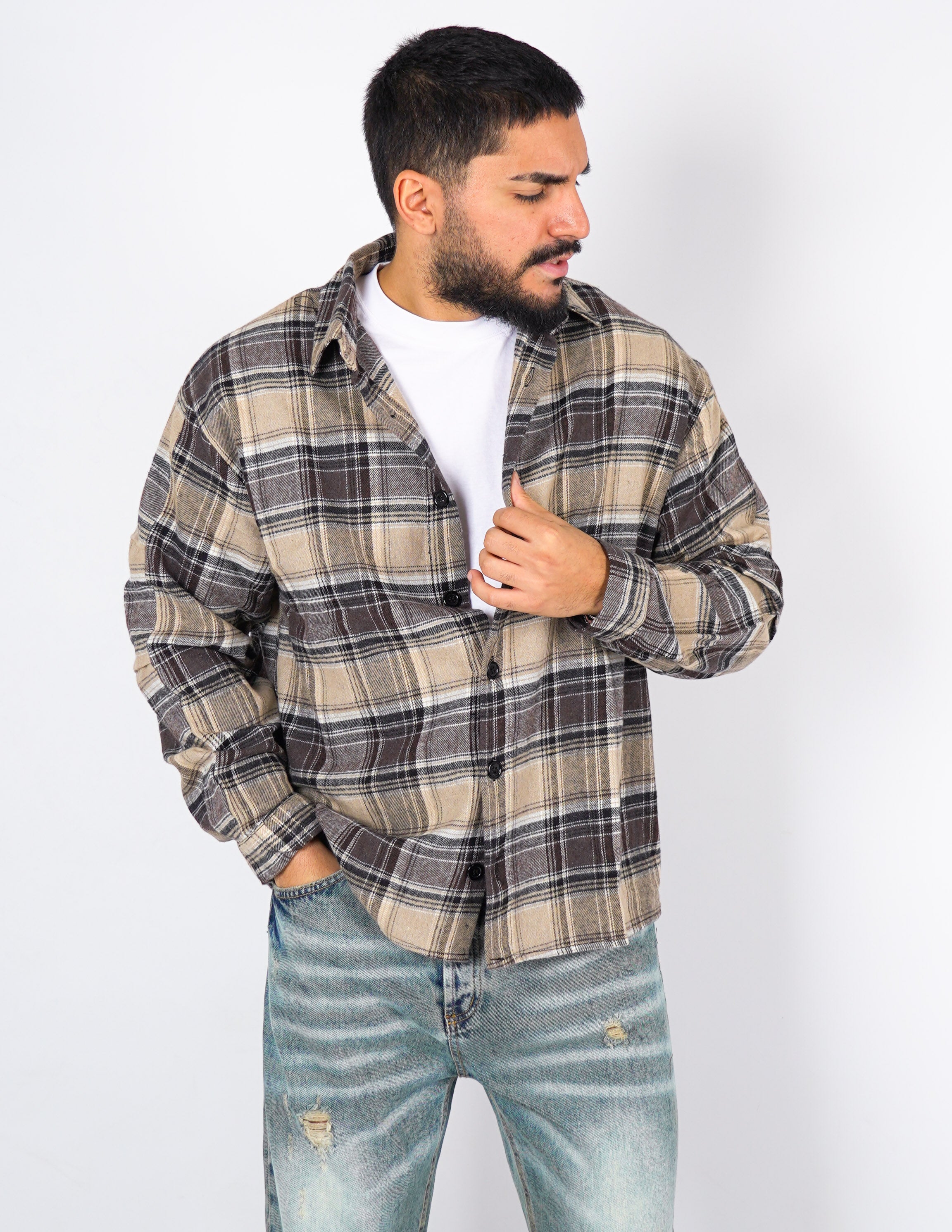 CAMICIA A QUADRI CROP FIT