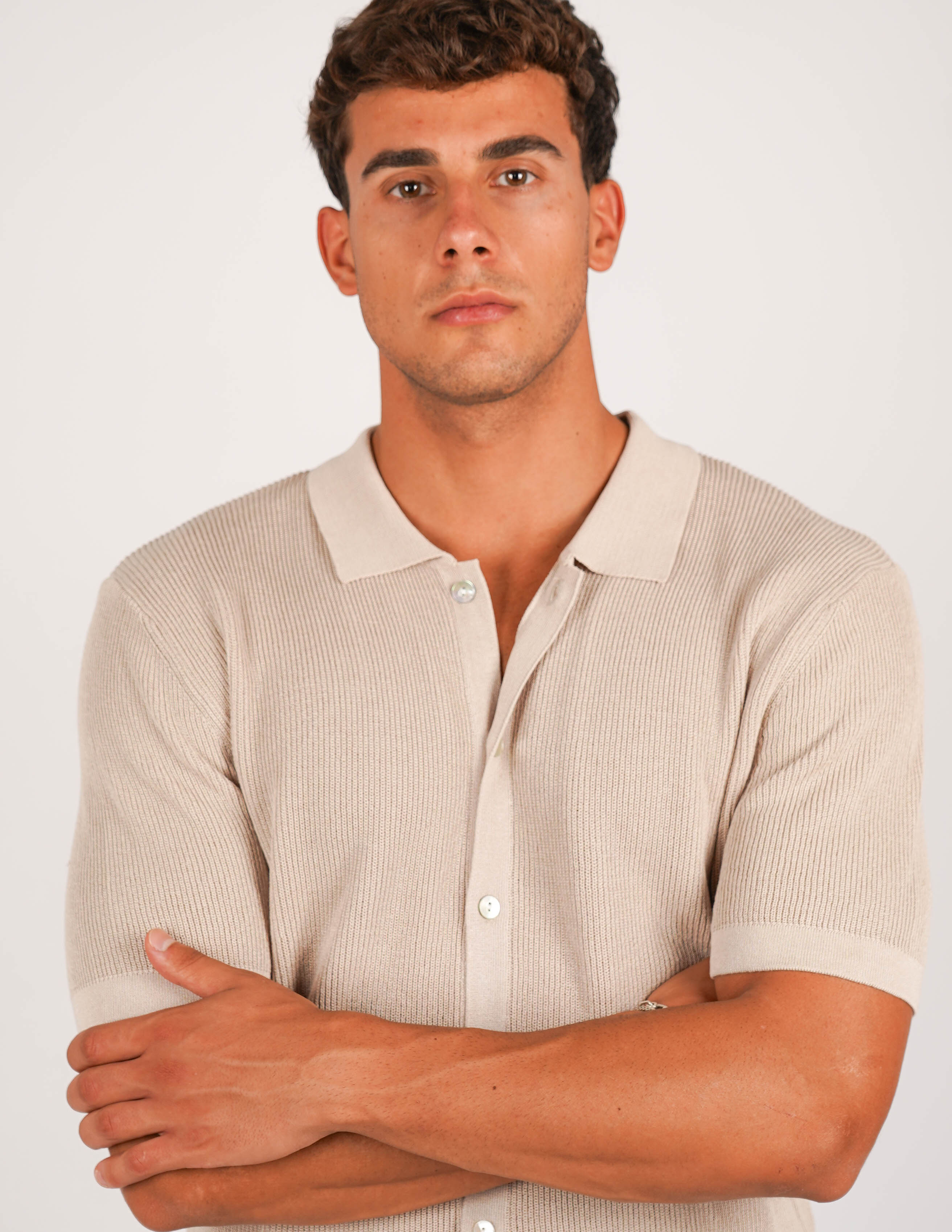 CAMICIA IN MAGLIA CON COLLO POLO