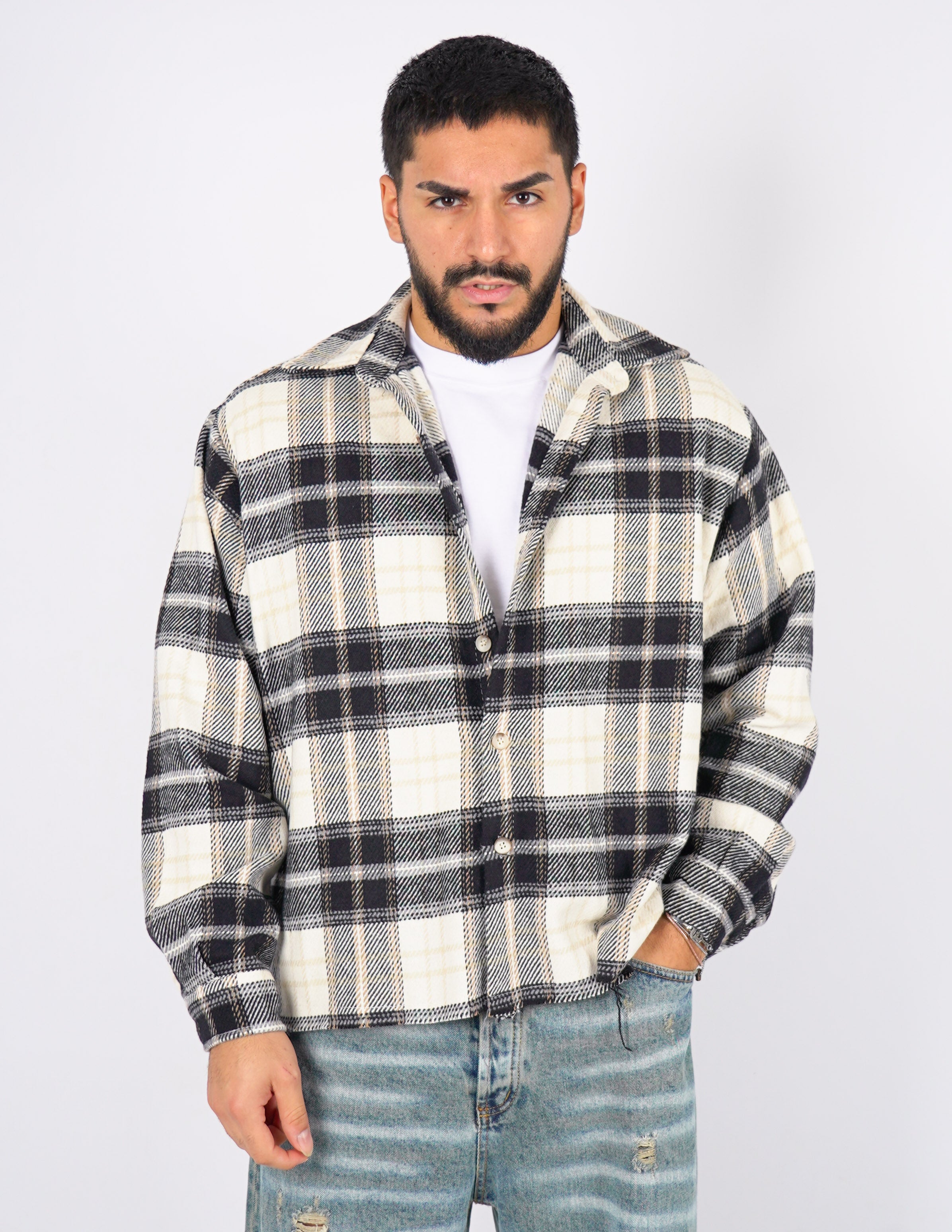 CAMICIA A QUADRI CROP FIT