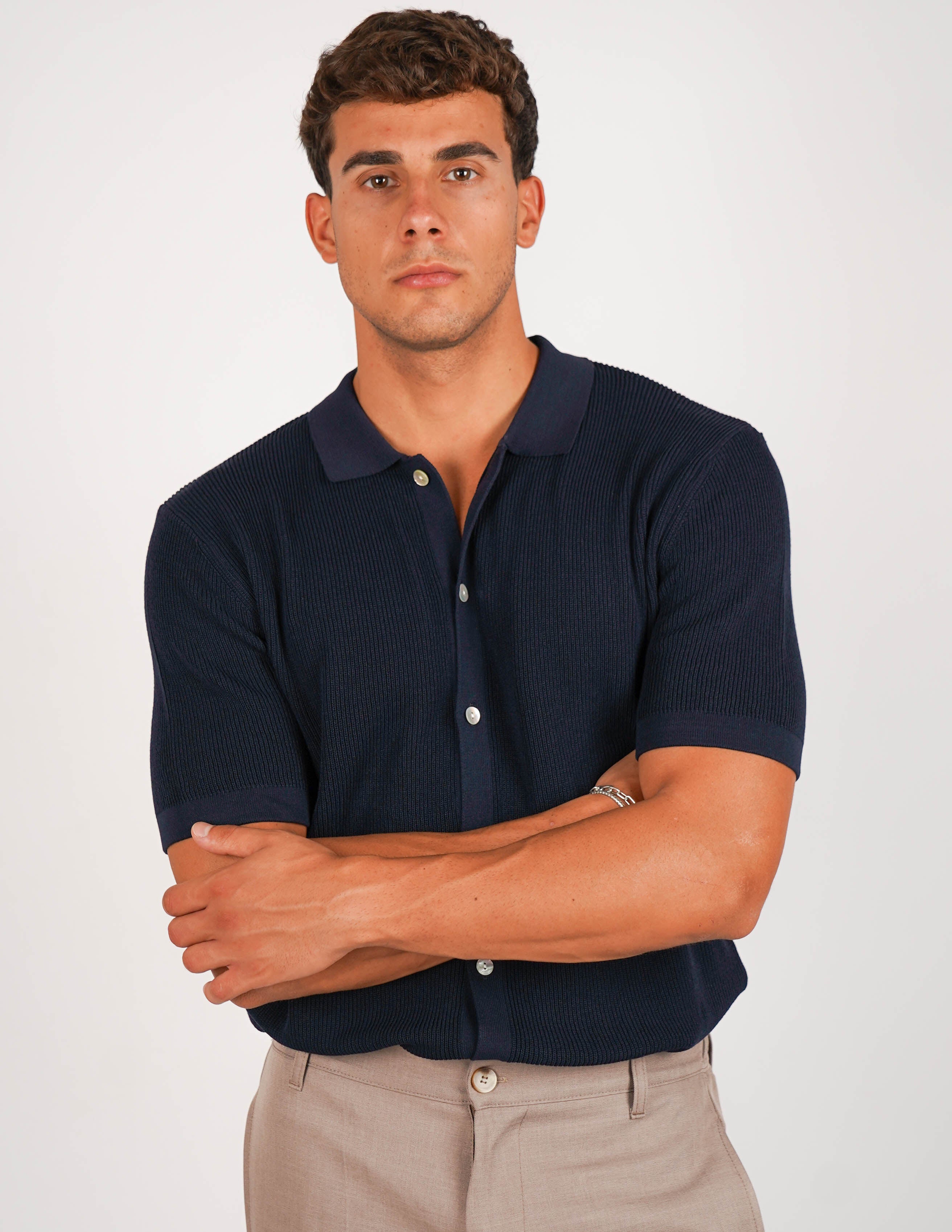 CAMICIA IN MAGLIA CON COLLO POLO