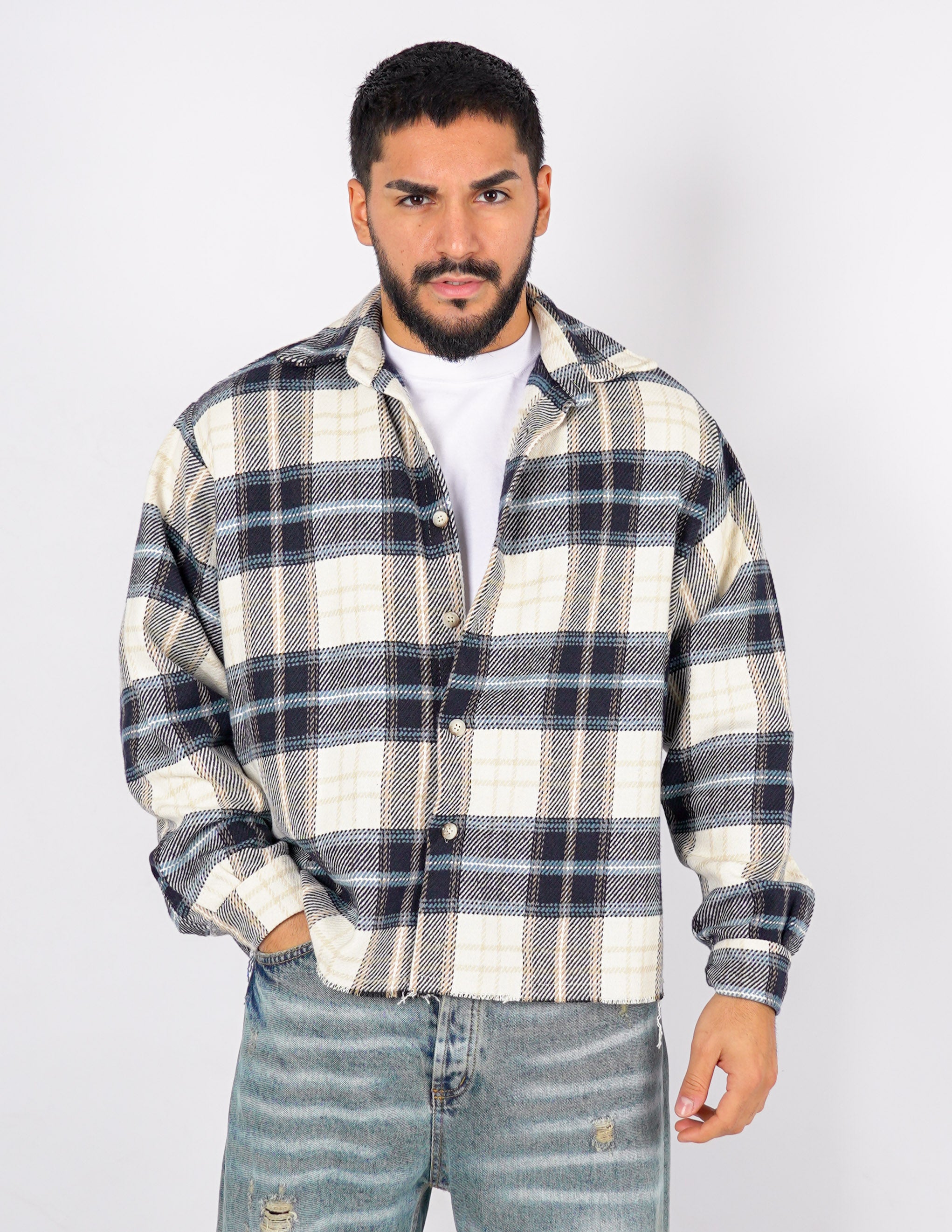 CAMICIA A QUADRI CROP FIT