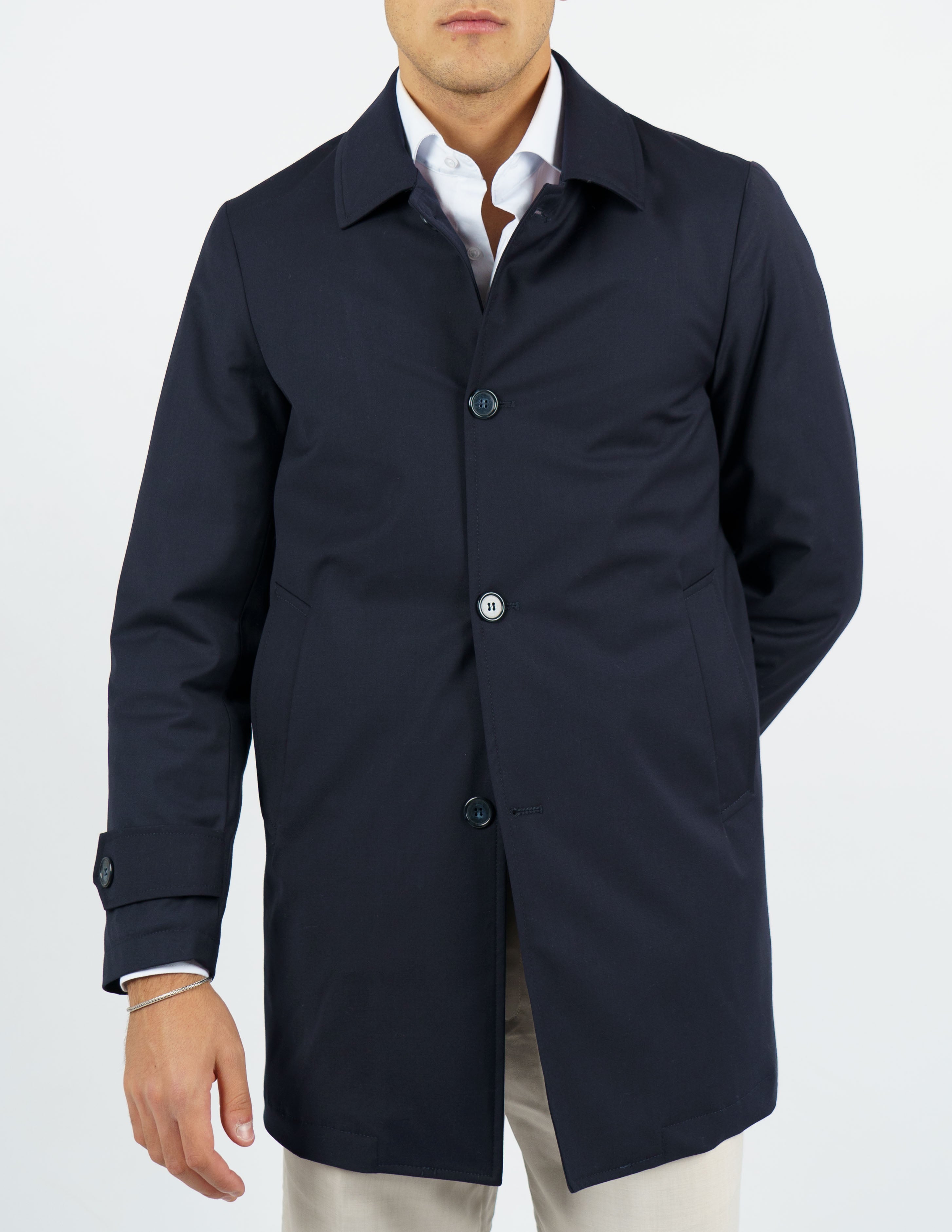 trench monopetto imbottito casual