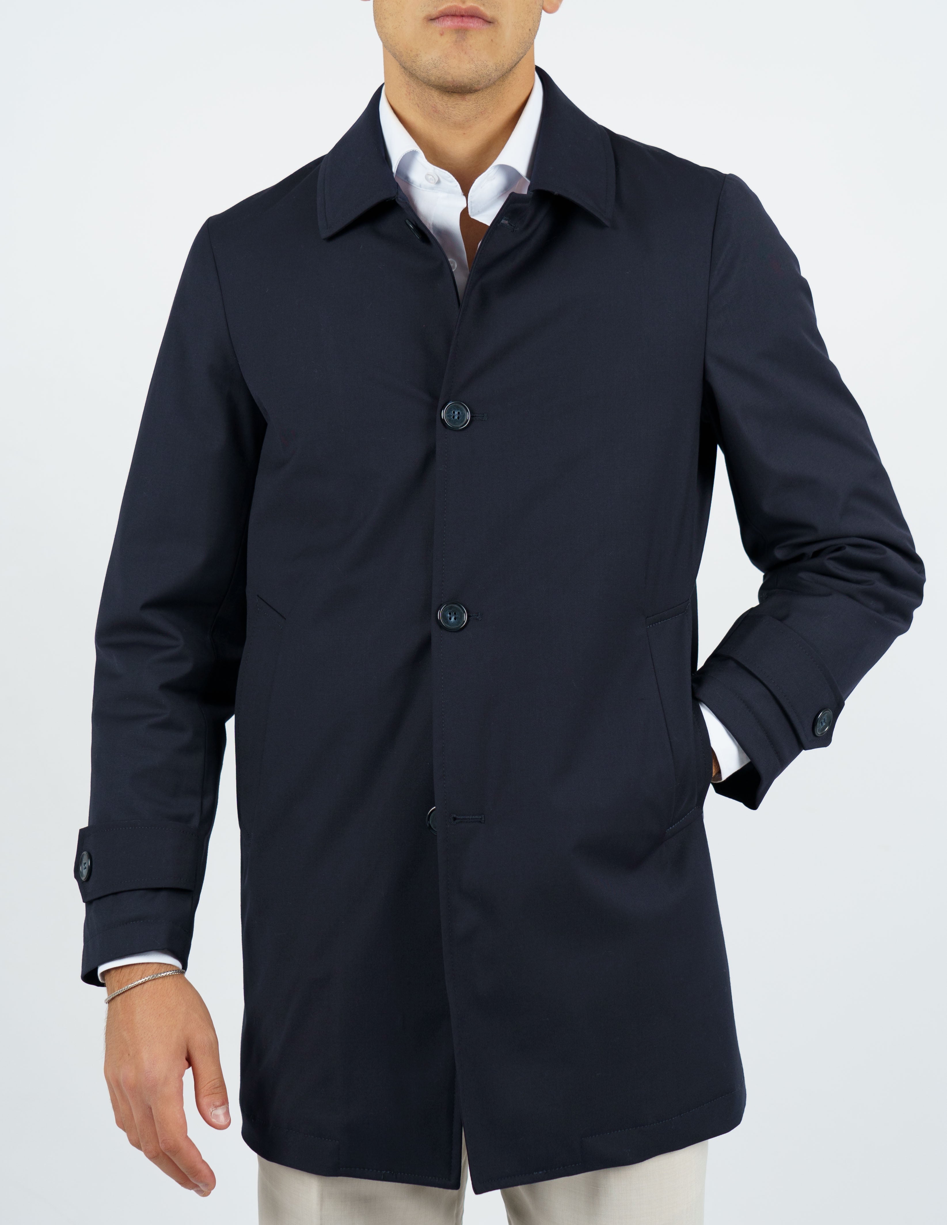 trench monopetto imbottito casual