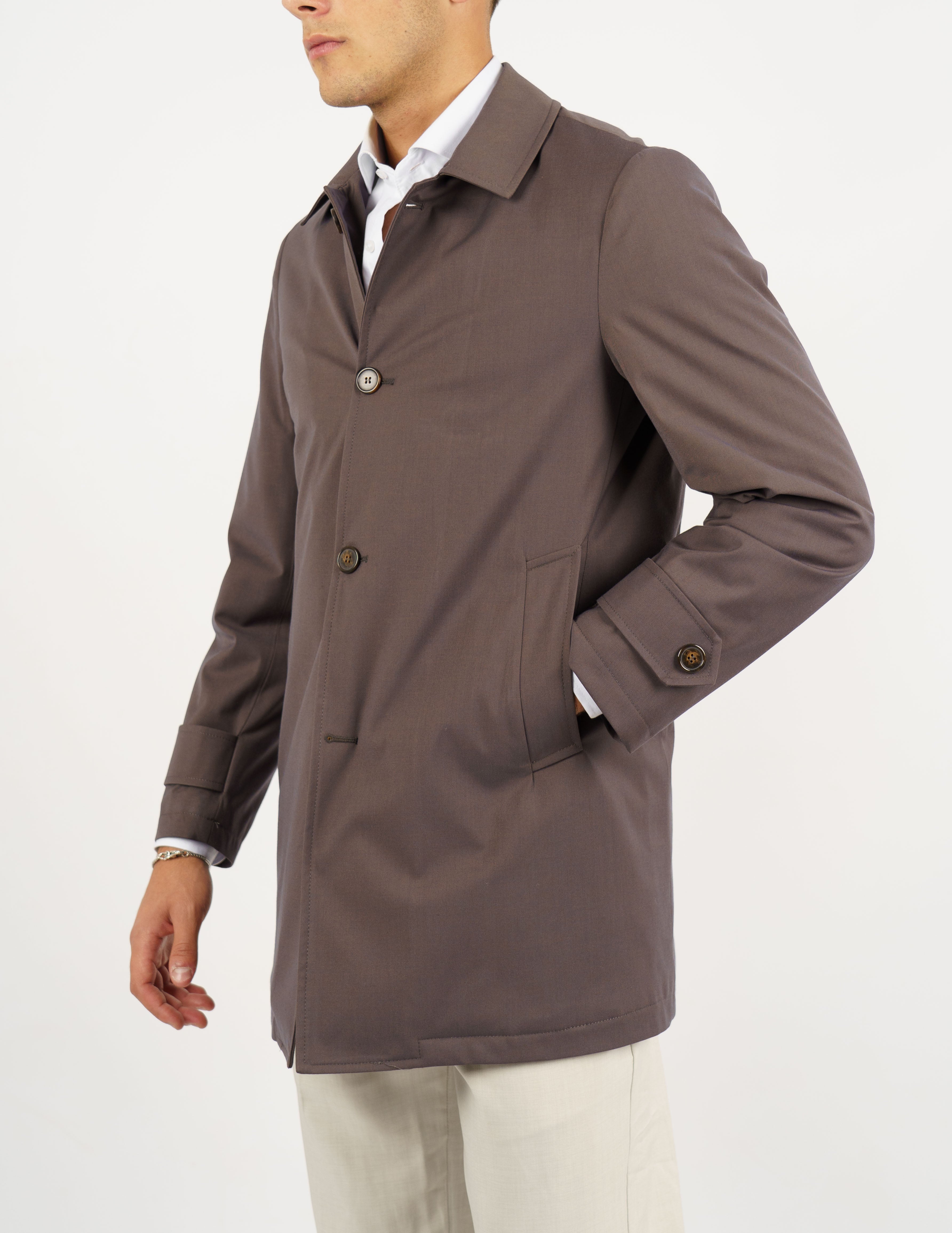 trench monopetto imbottito casual