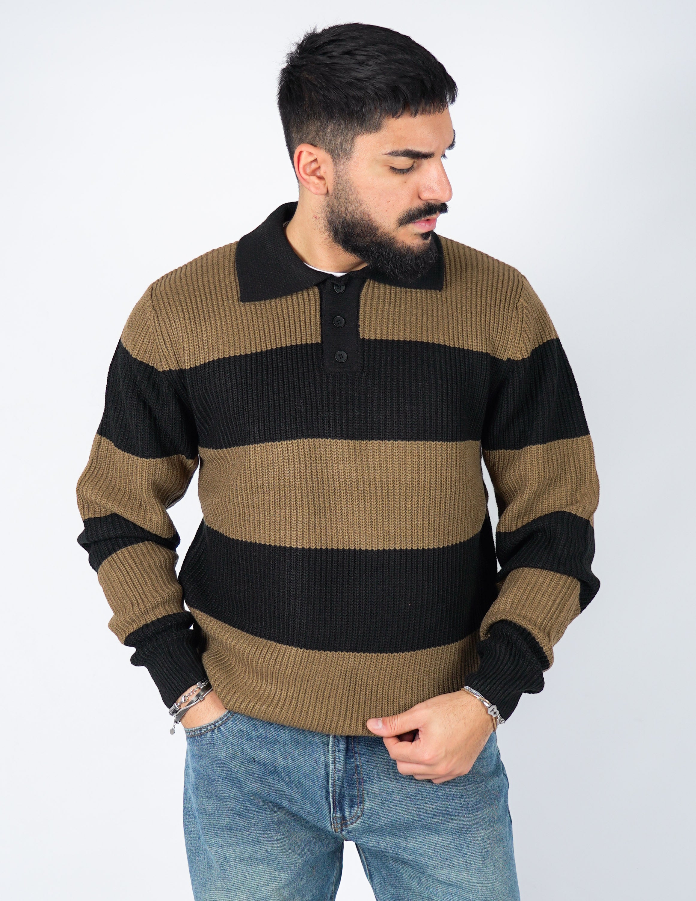 Polo uomo manica lunga RIGATA