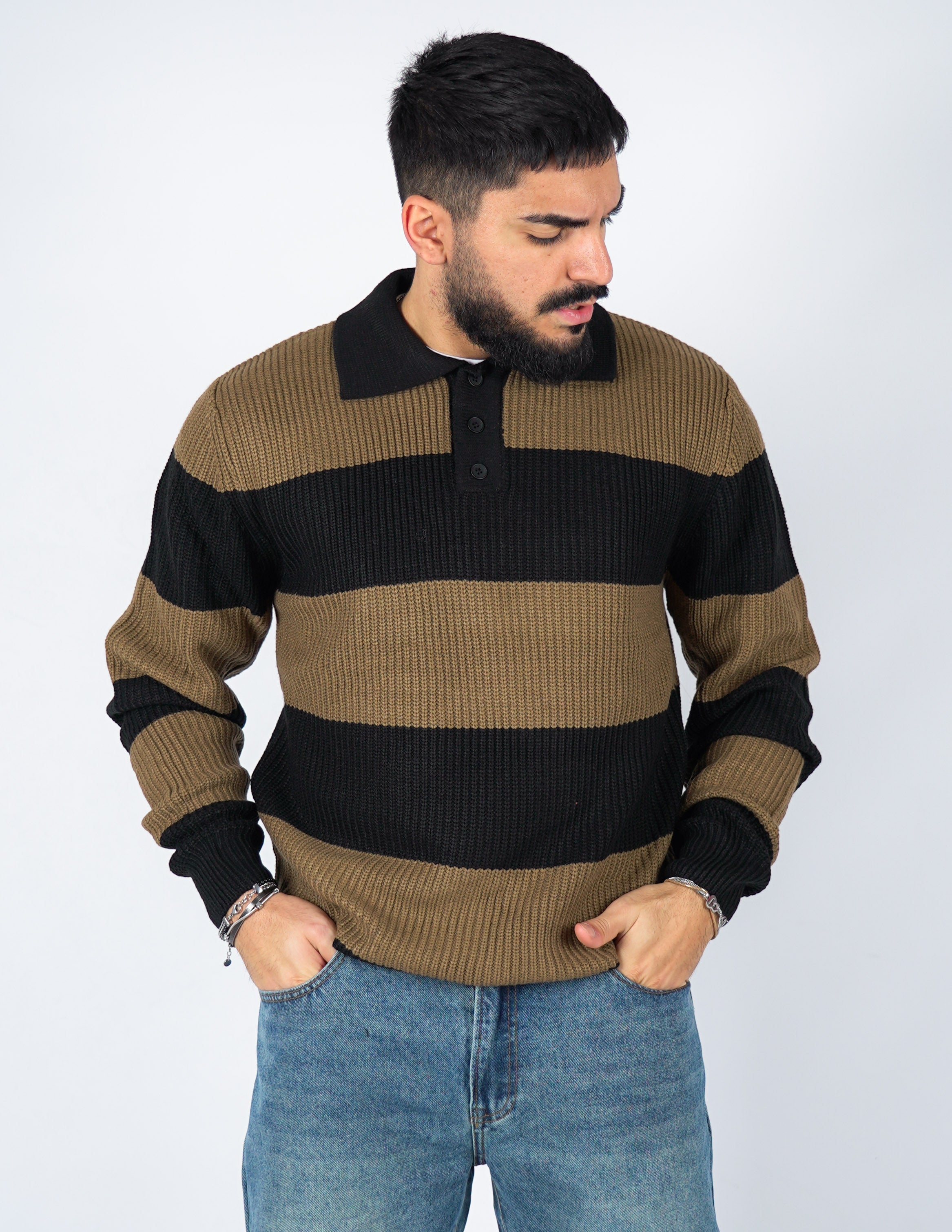 Polo uomo manica lunga RIGATA