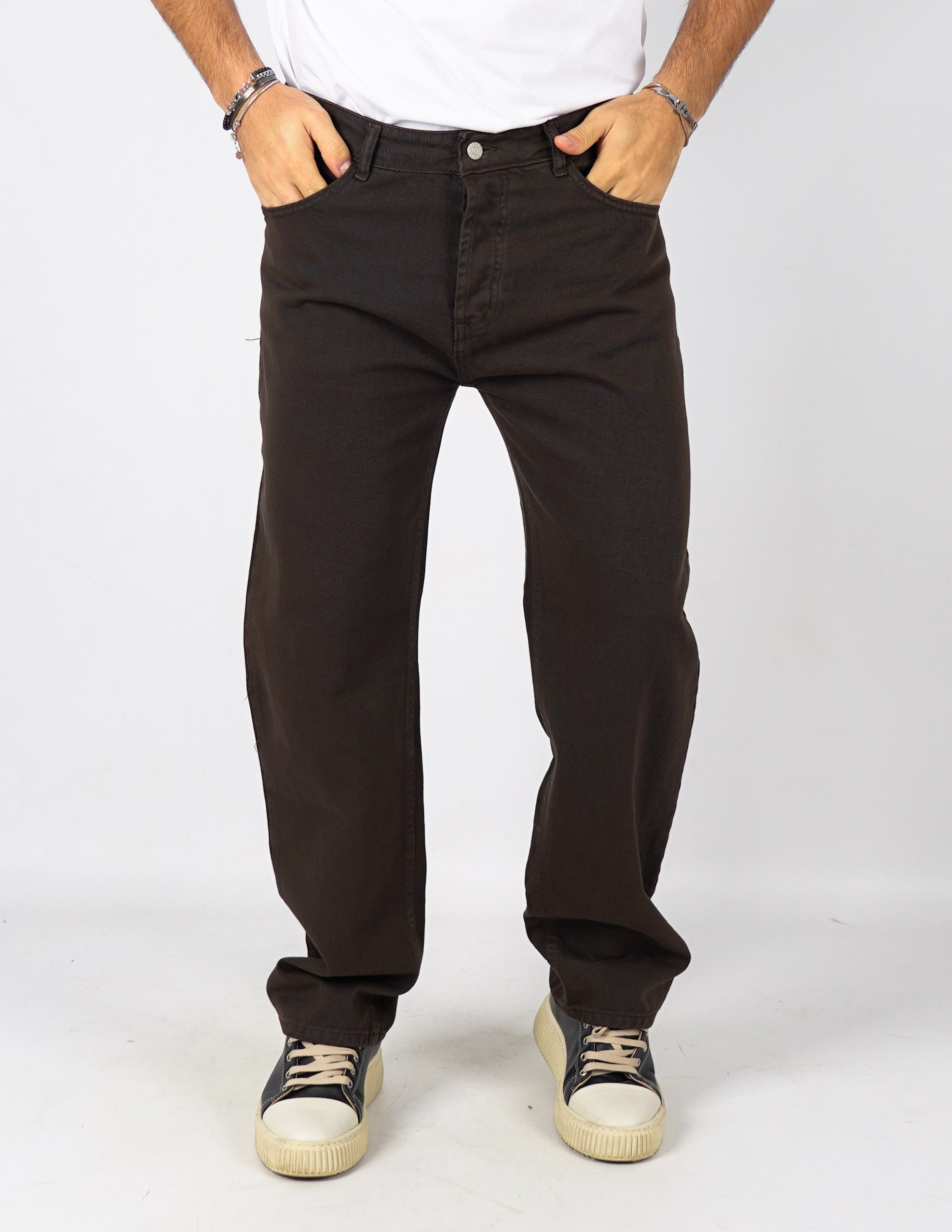 Jeans baggy tinta unita