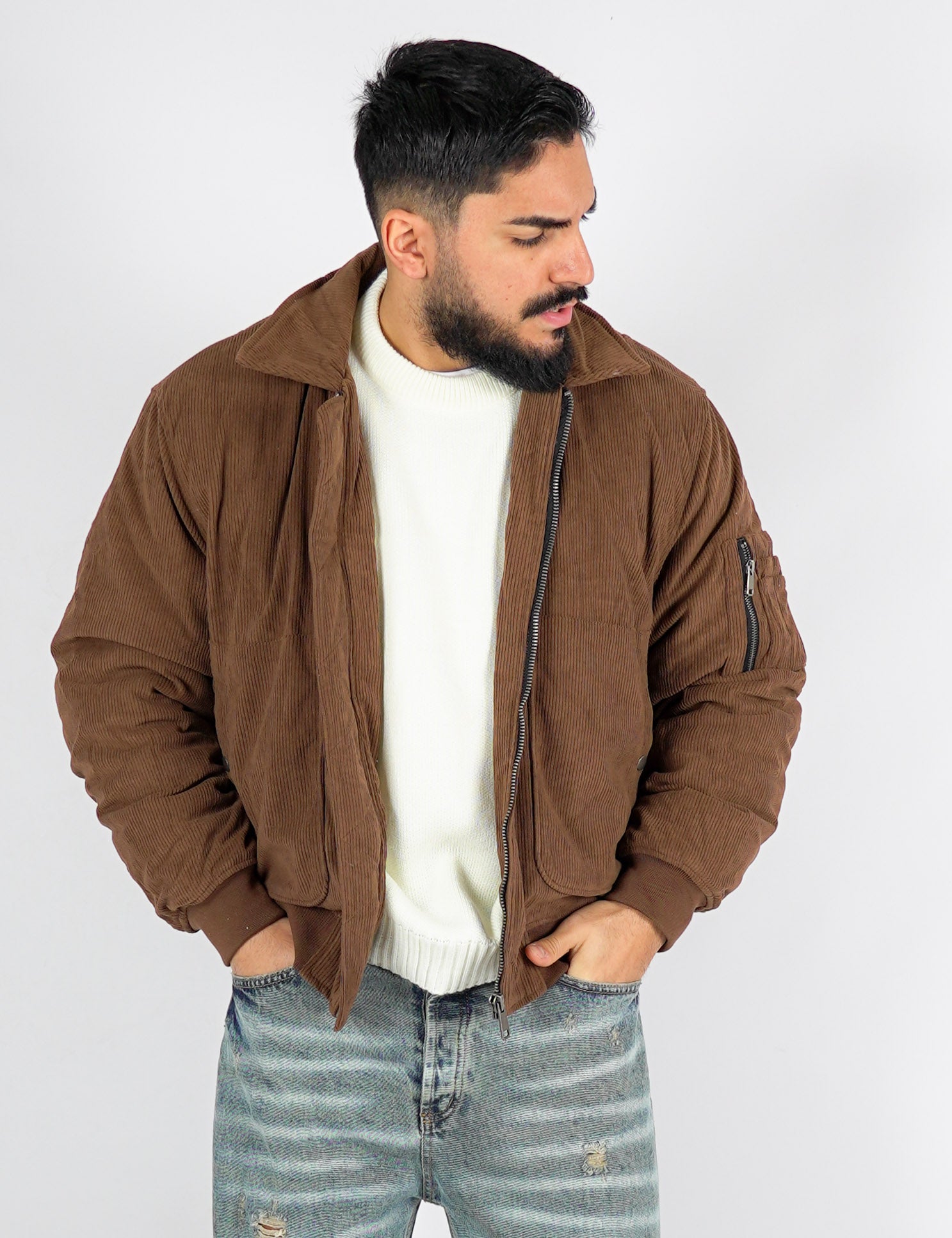 Bomber imbottito in velluto