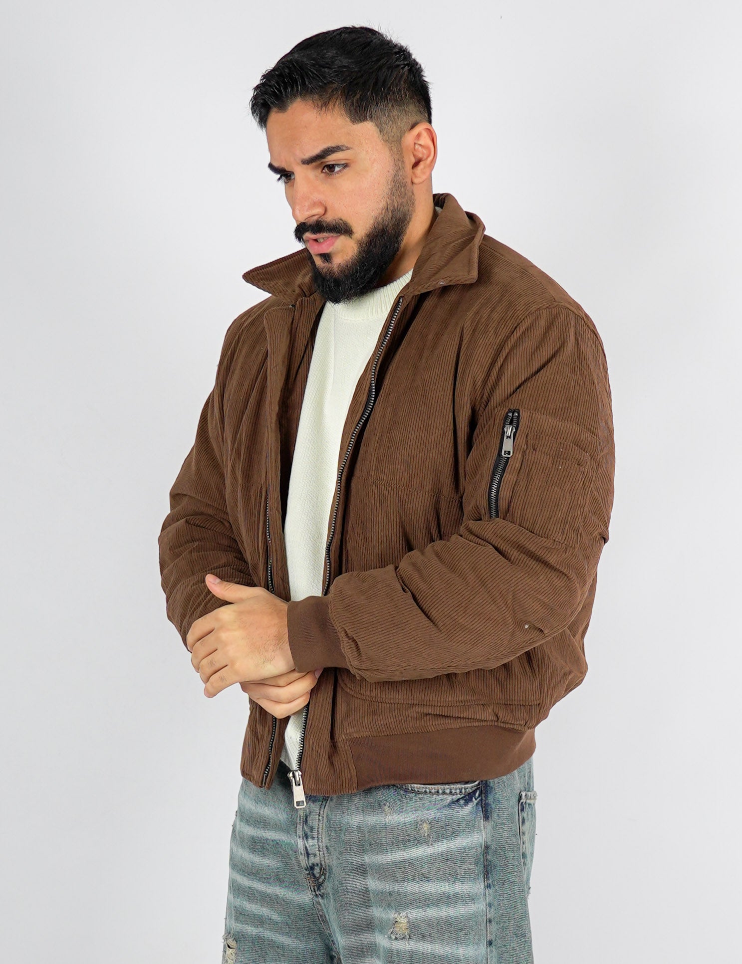 Bomber imbottito in velluto