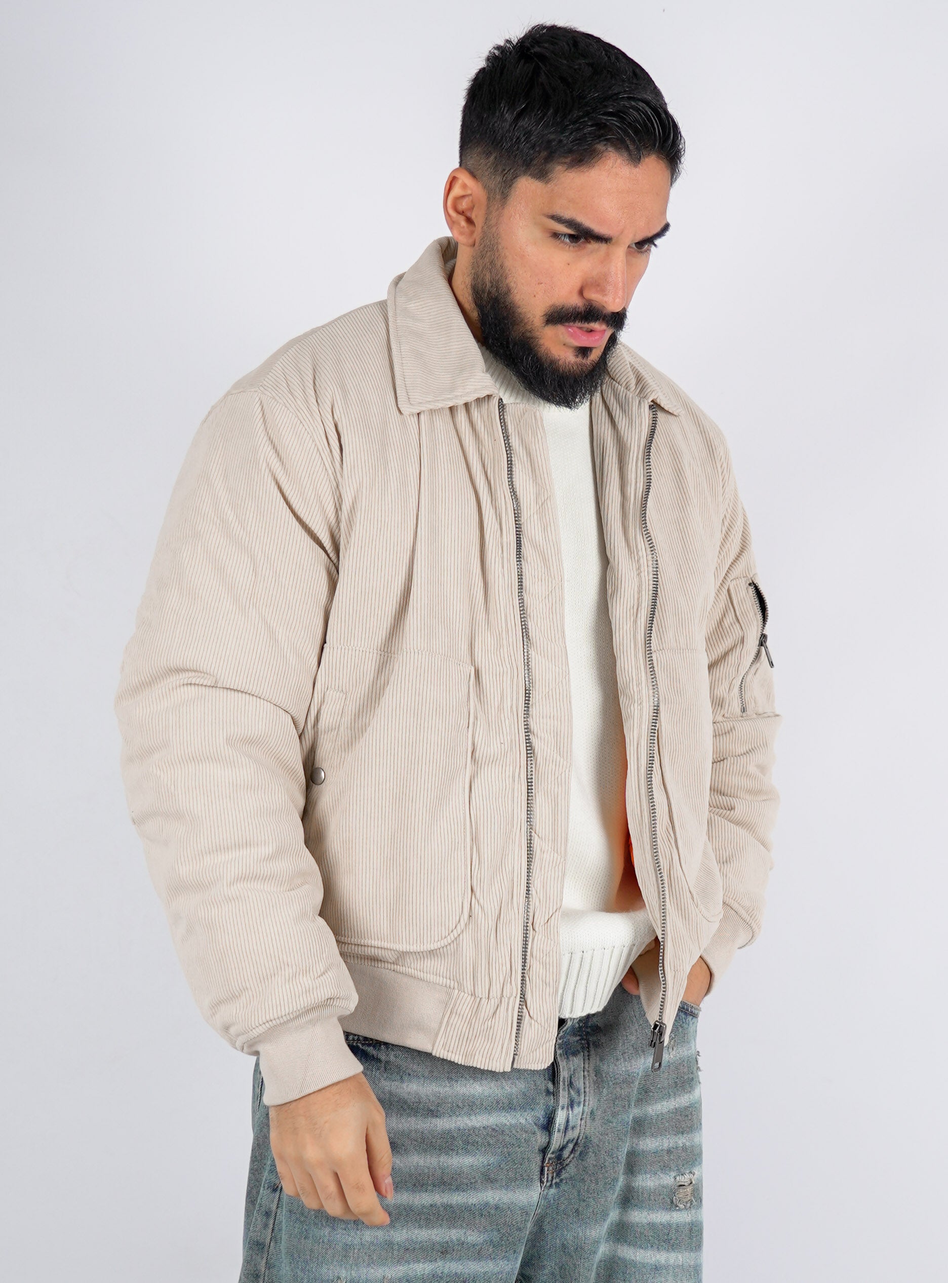 Bomber imbottito in velluto