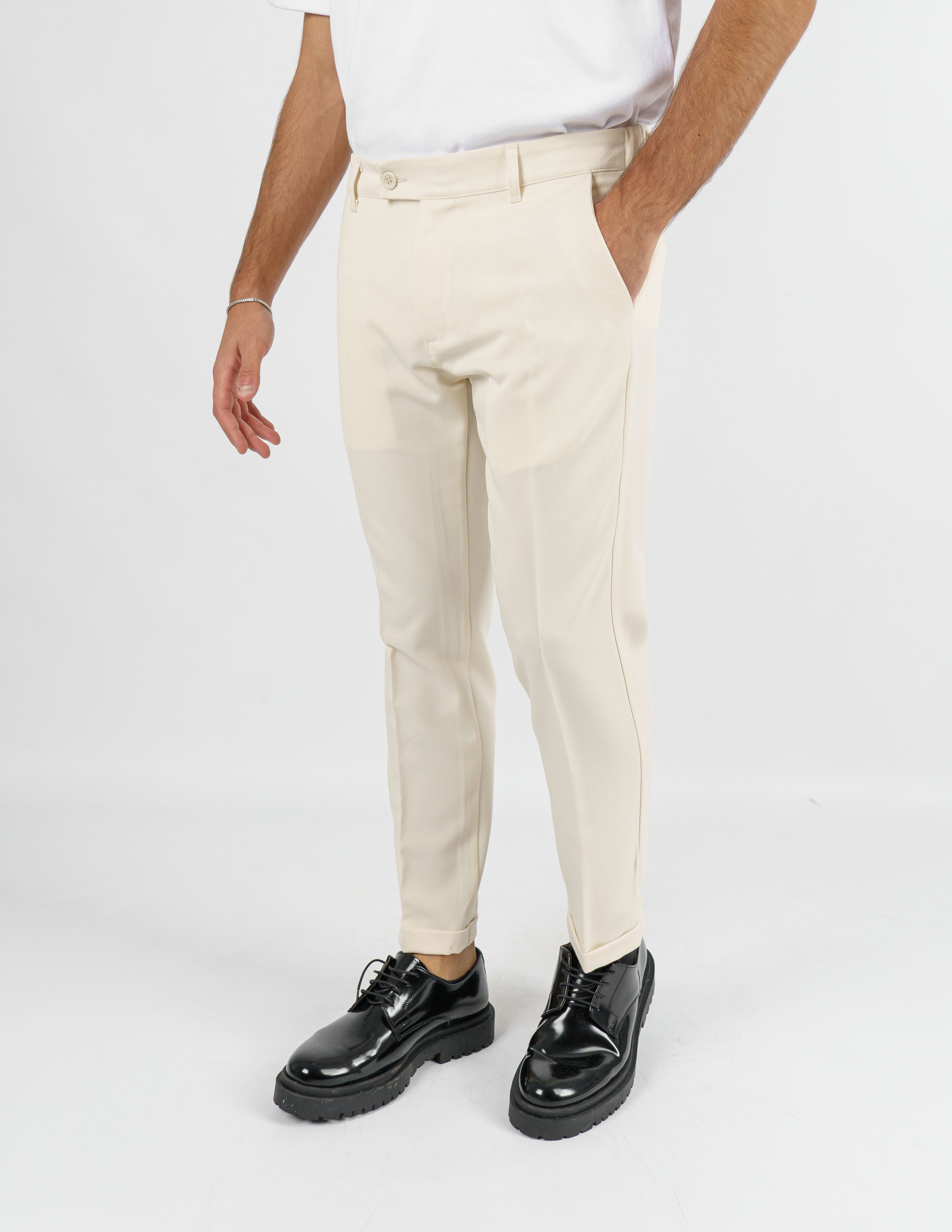 pantalone lungo sartoriale con elastico