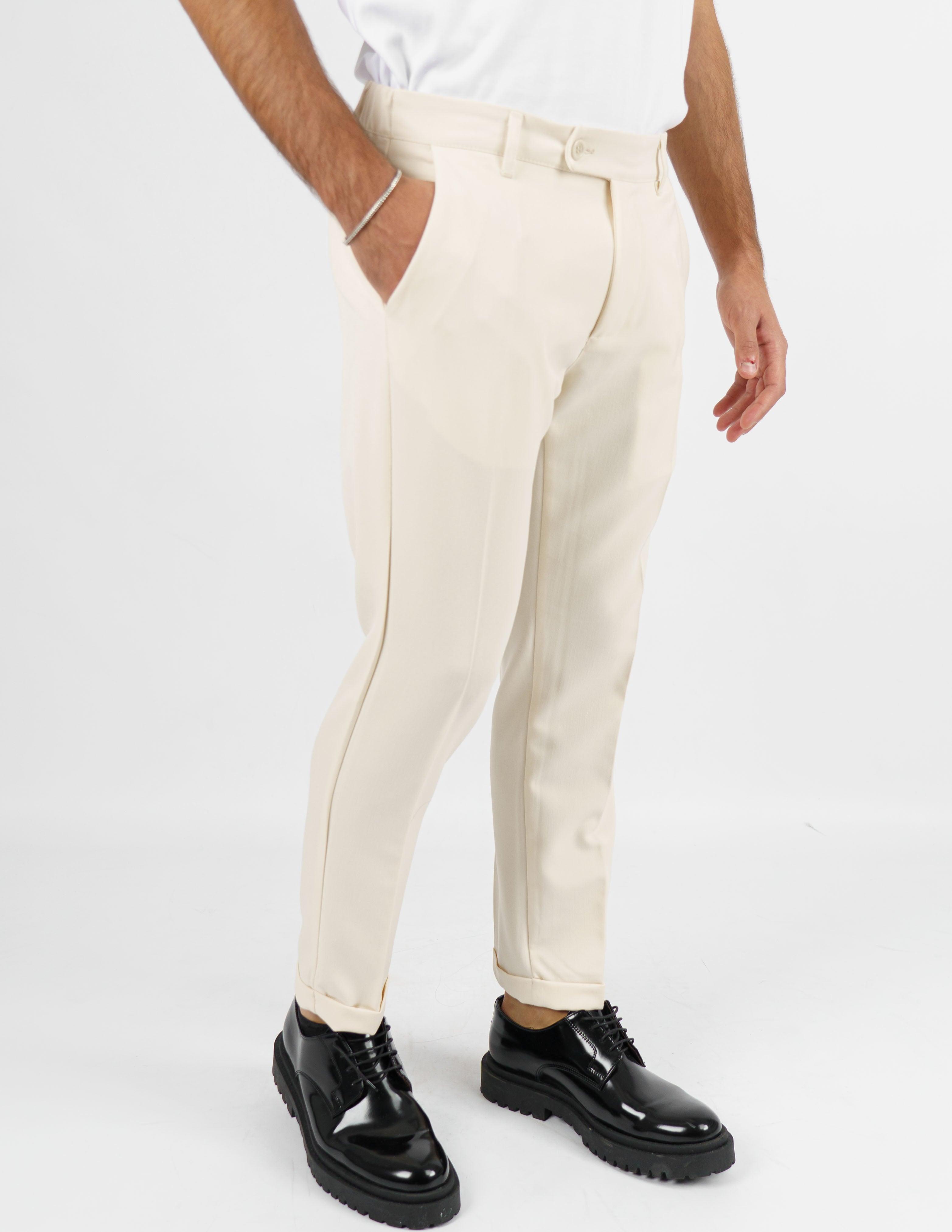 pantalone lungo sartoriale con elastico