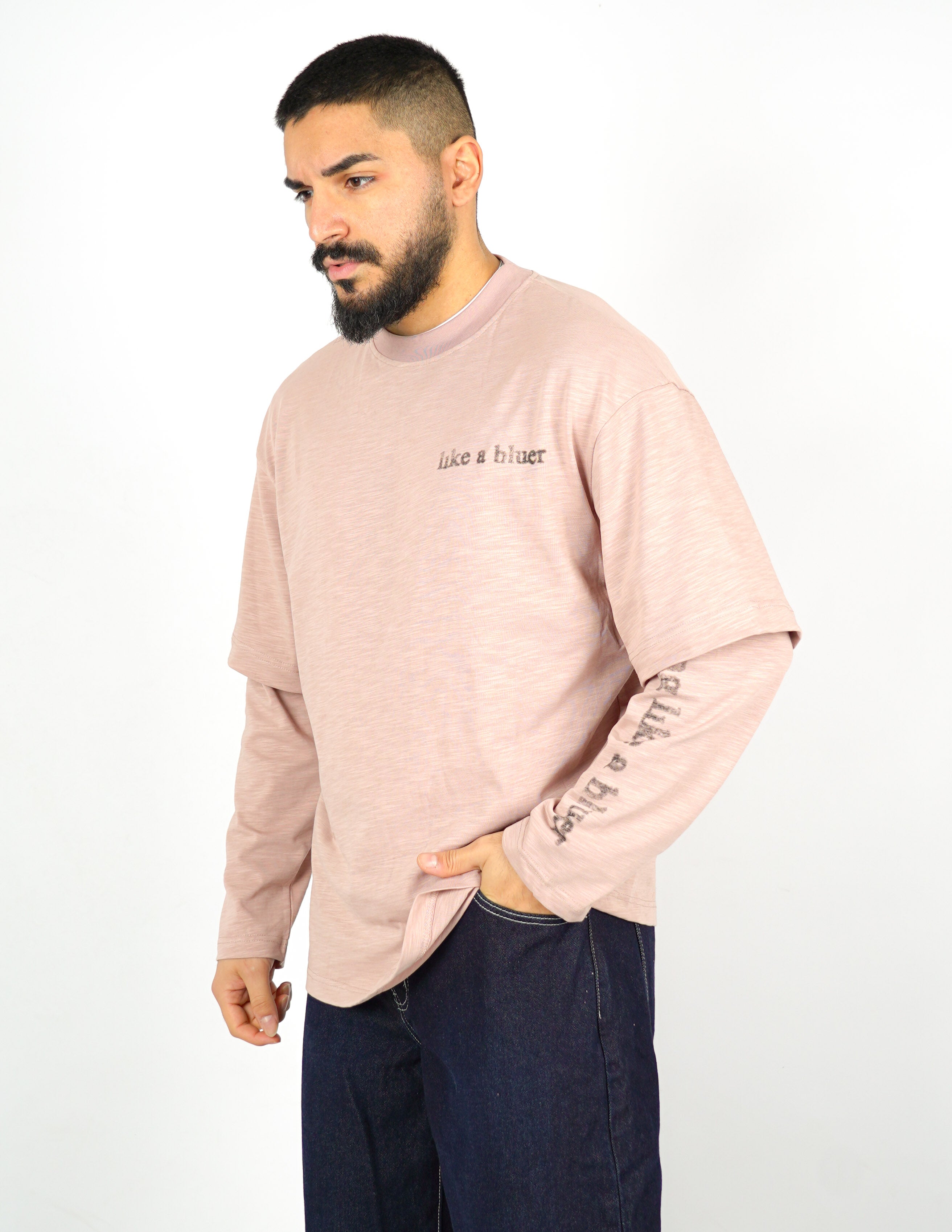 LONG SLEEVE TINTA UNITA CON STMPA