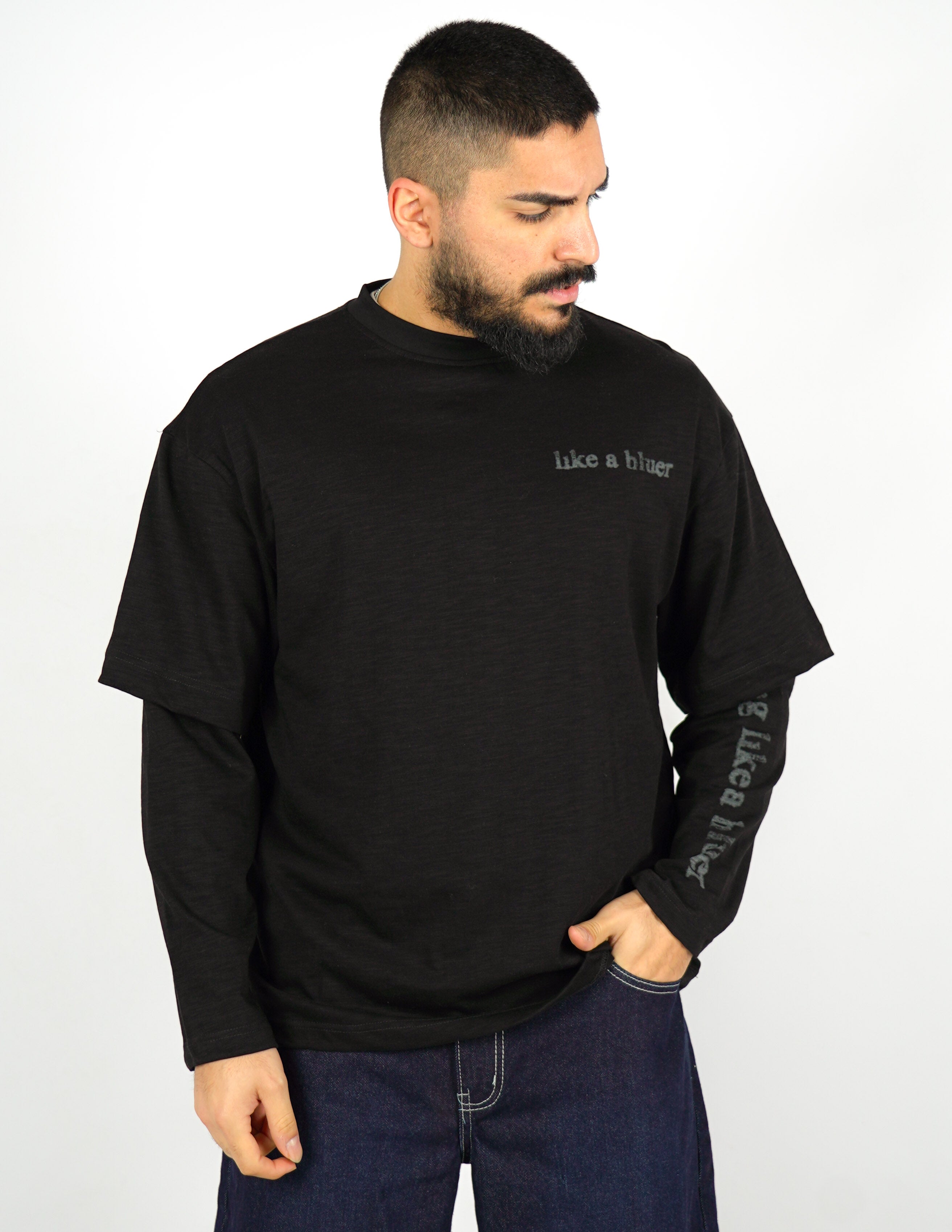LONG SLEEVE TINTA UNITA CON STMPA