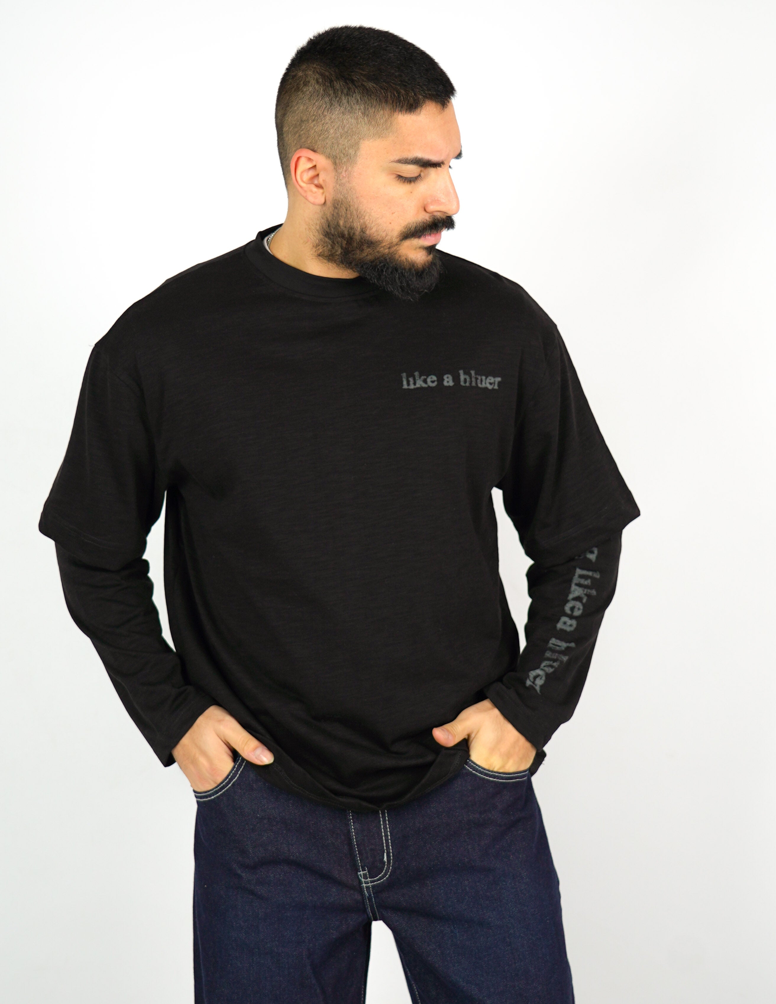 LONG SLEEVE TINTA UNITA CON STMPA