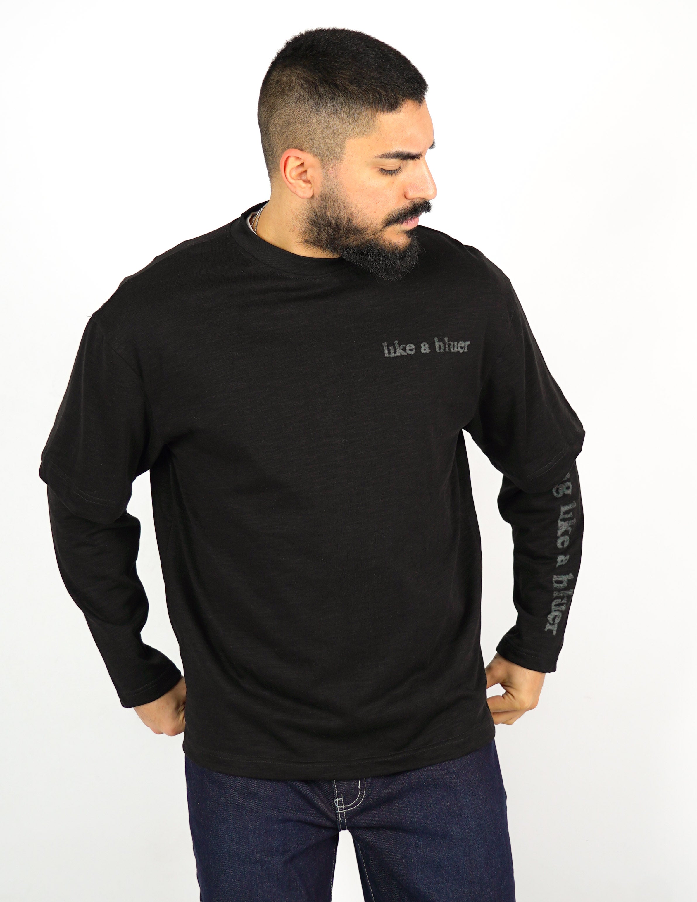 LONG SLEEVE TINTA UNITA CON STMPA