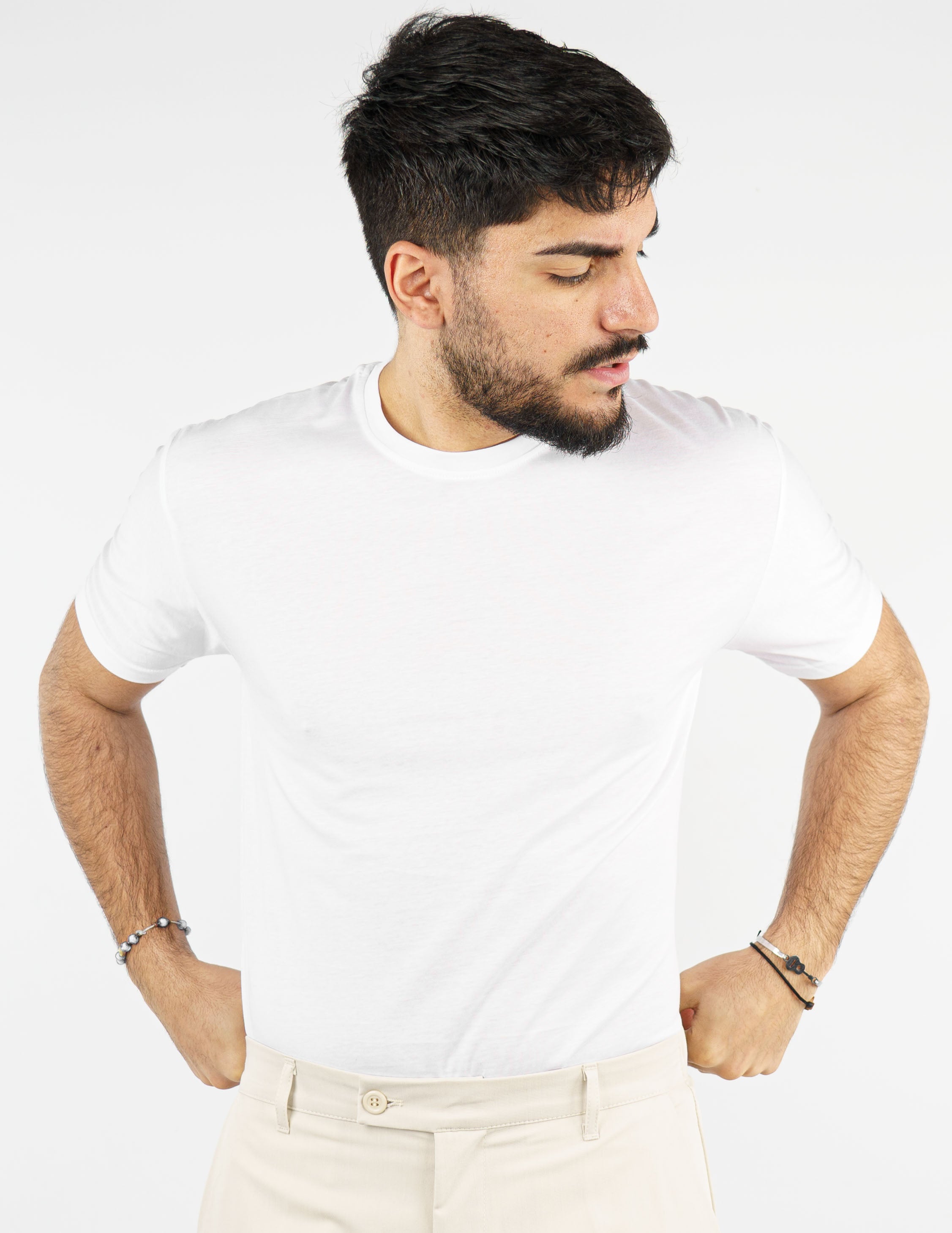 t-shirt girocollo cotone filo di scozia "fine tex"
