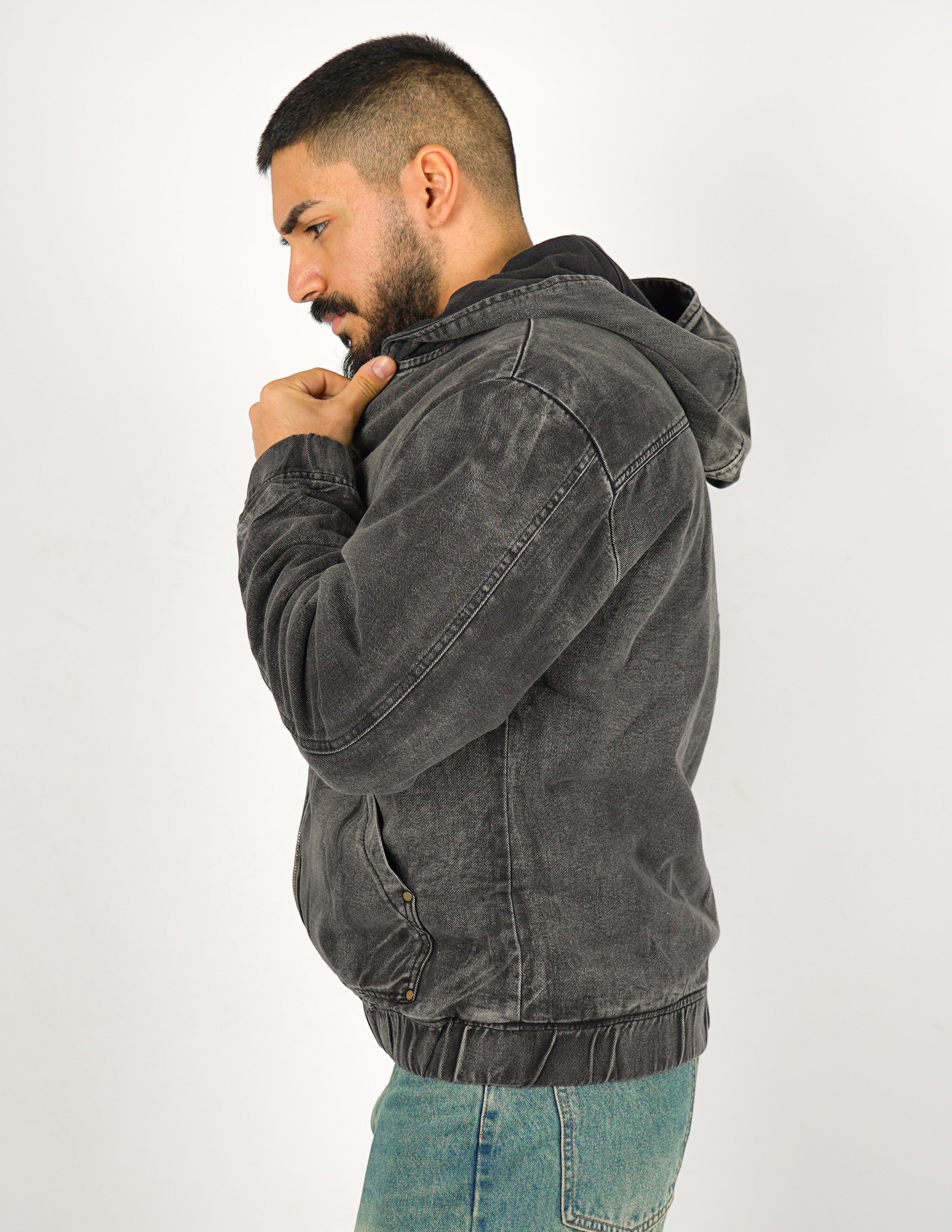 GIUBBINO UOMO CON ZIP E CAPPUCCIO