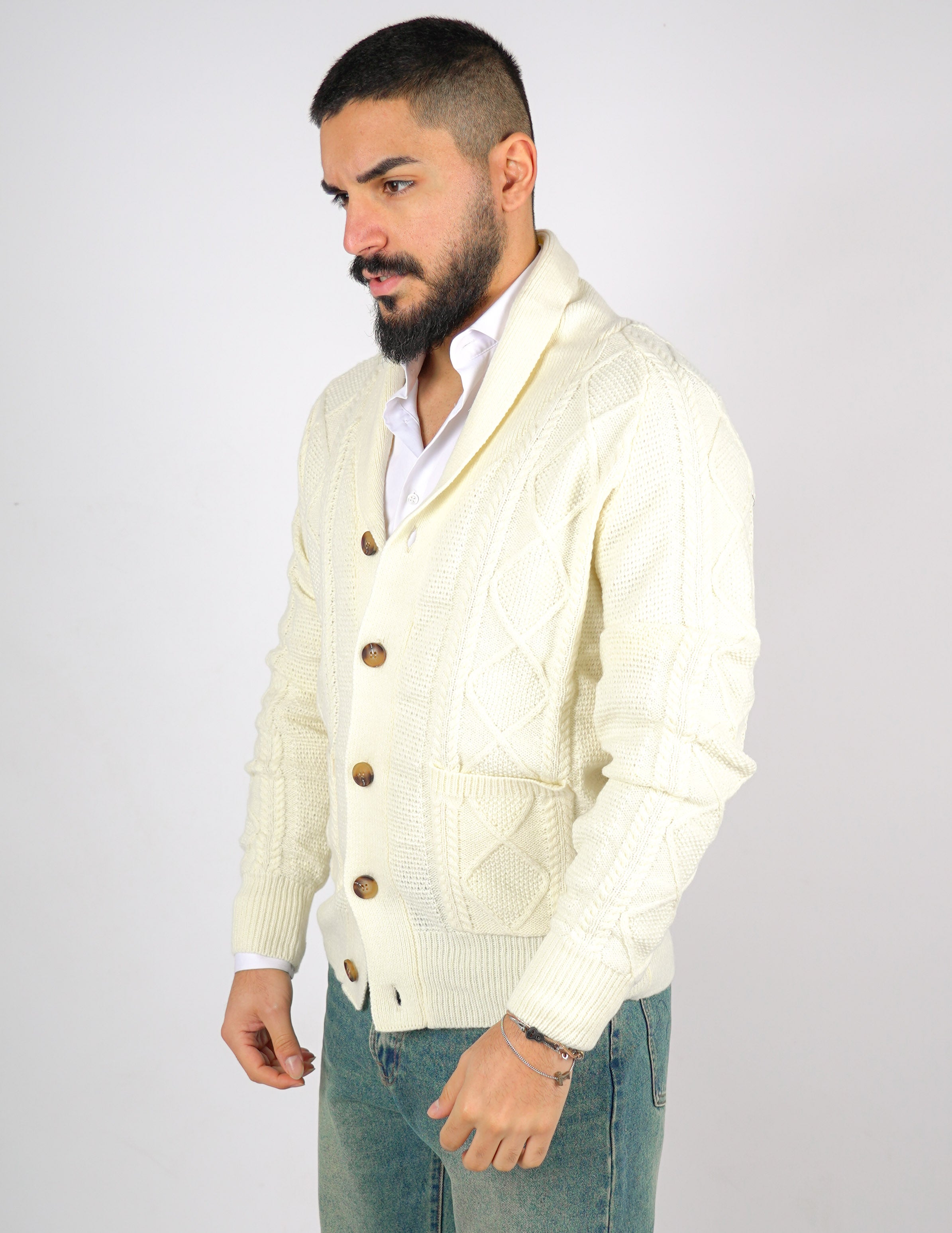 CARDIGAN STRUTTURATO CON COLLO