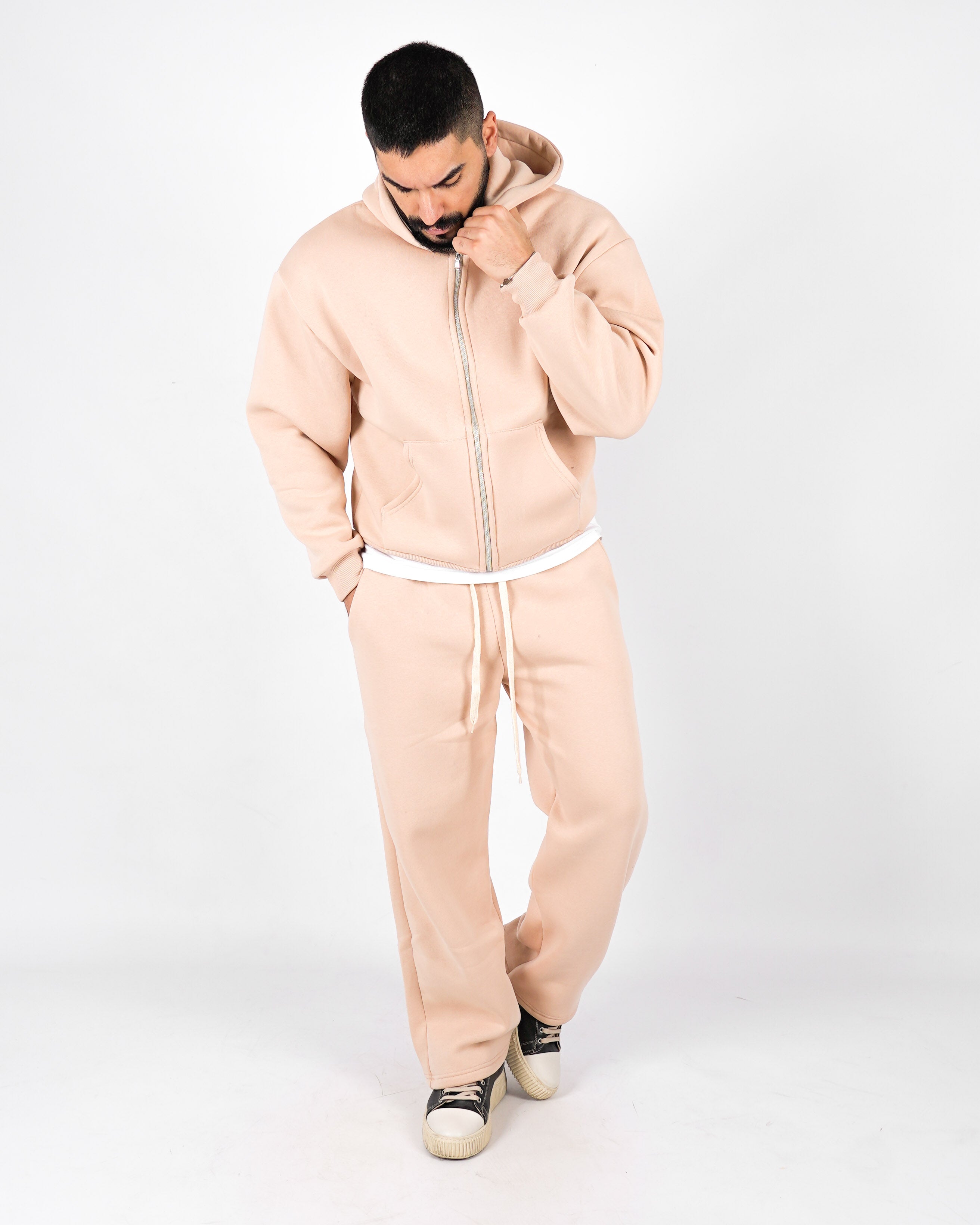 Tuta completa felpa con zip + pantalone baggy