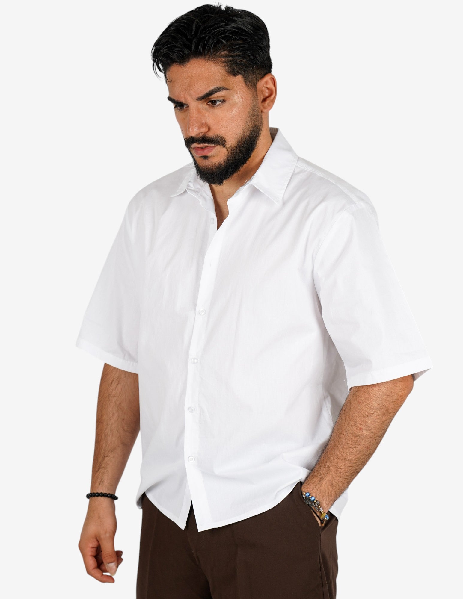 Camicia in cotone manica corta regular